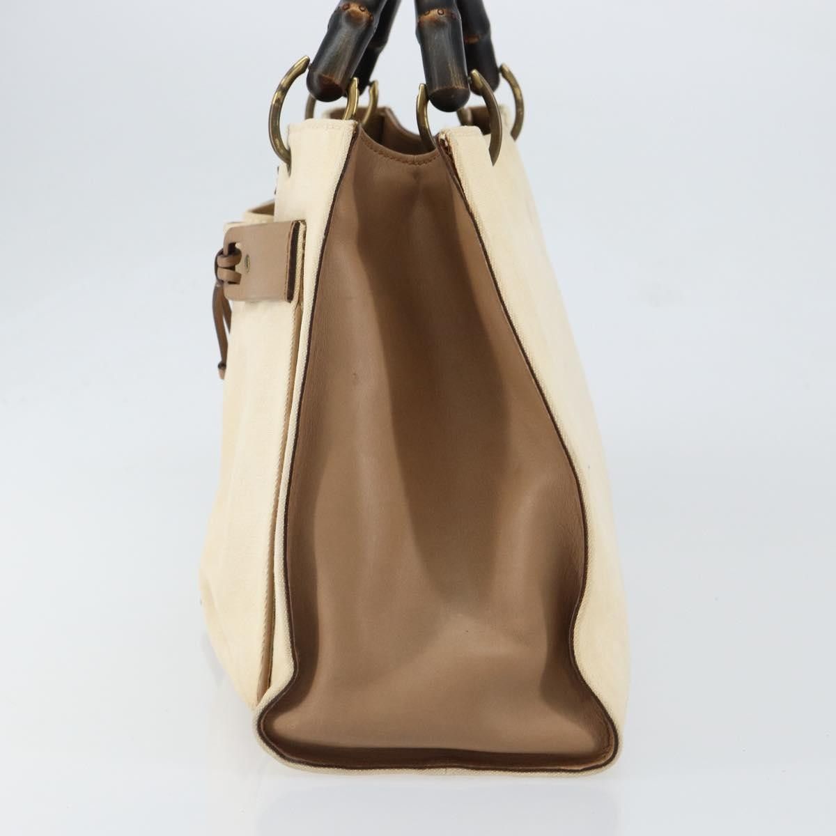 Gucci Gucci Bamboo Front Pocket Tote Canvas Size ONE SIZE - 4 Thumbnail