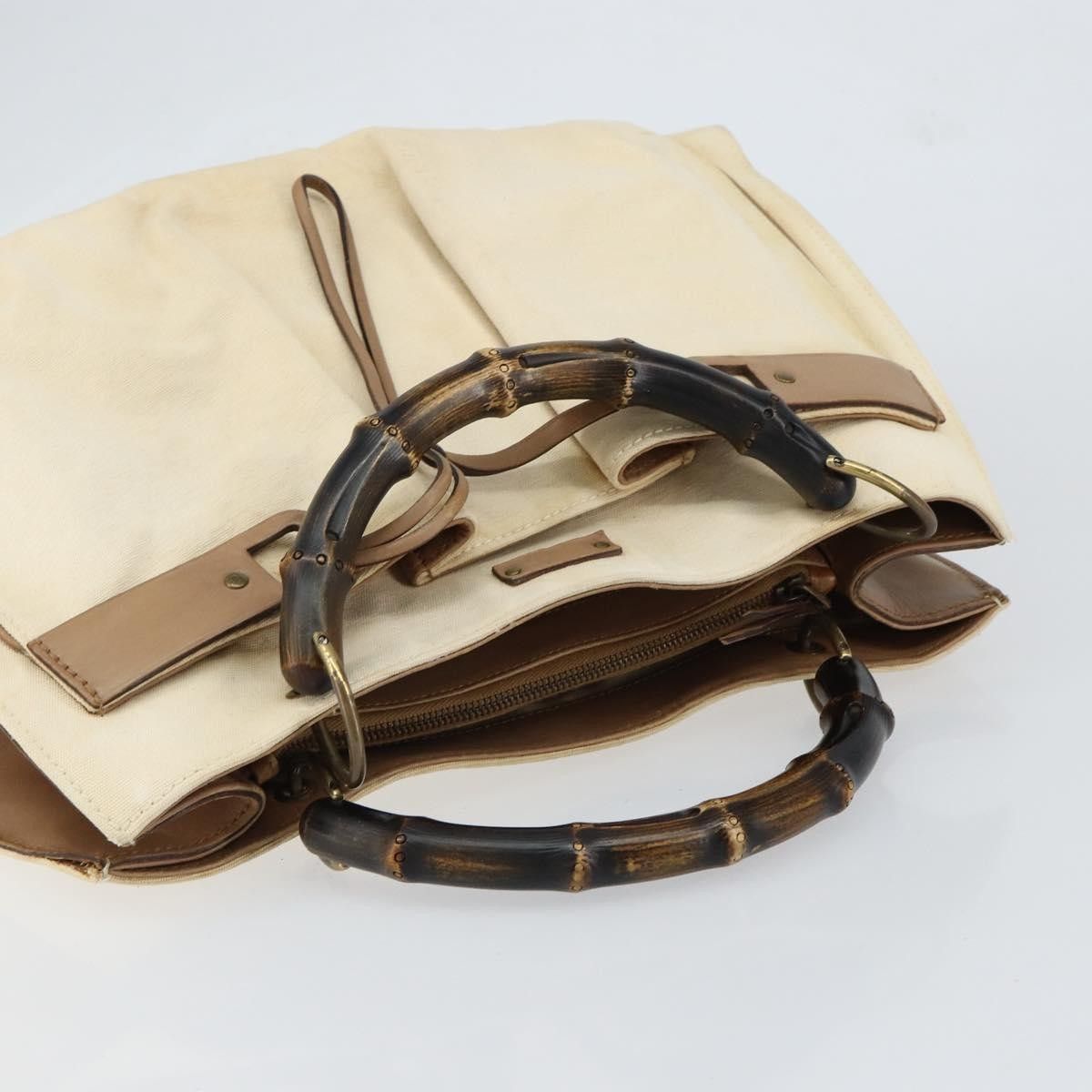 Gucci Gucci Bamboo Front Pocket Tote Canvas Size ONE SIZE - 15 Thumbnail