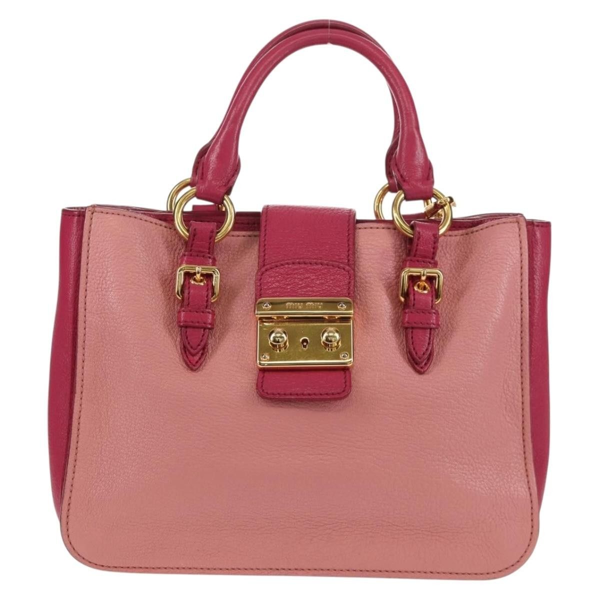 Miu Miu Miu Miu Madras Convertible Lock Tote Leather Size ONE SIZE - 19 Thumbnail