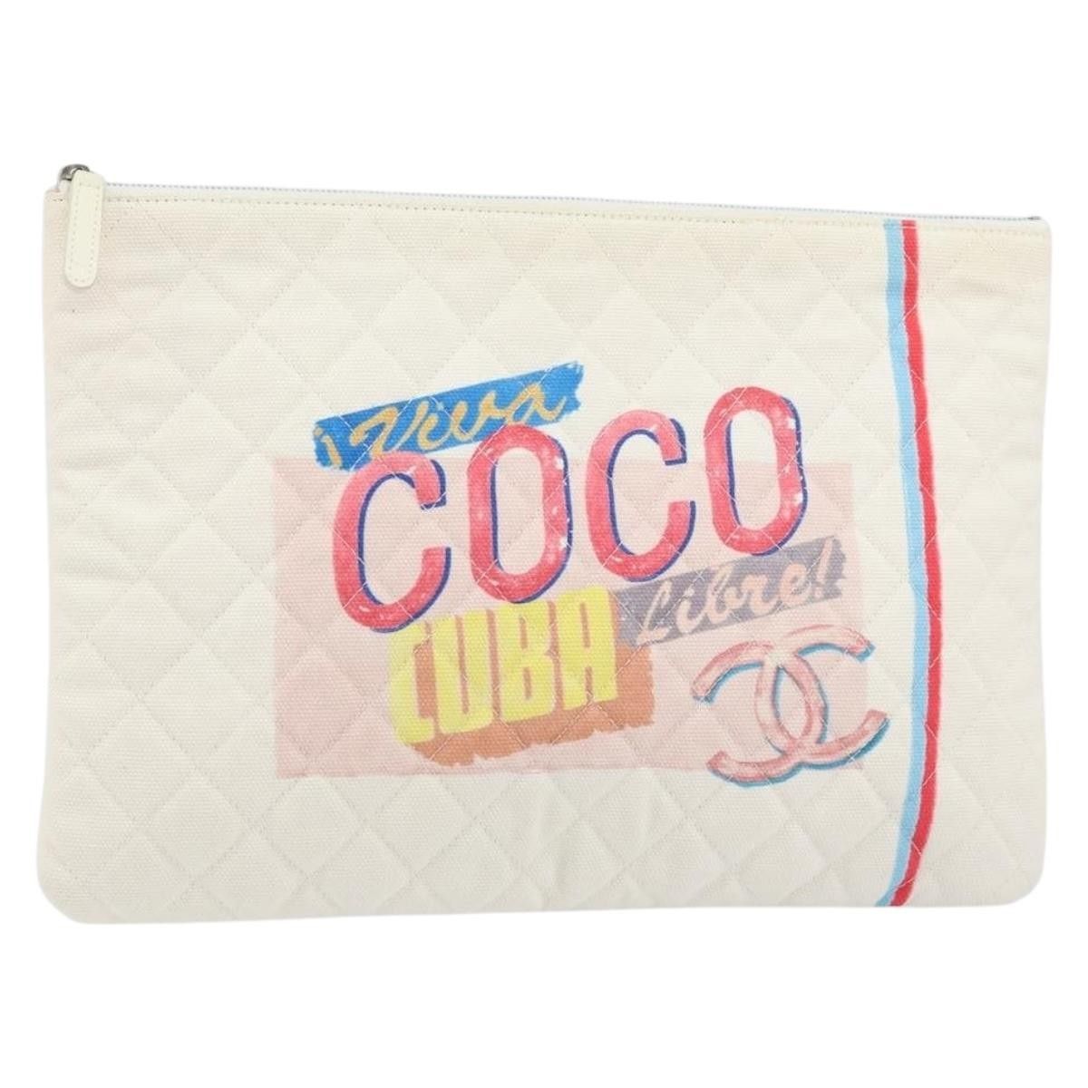 Chanel Chanel Coco Cuba Pouch Printed Quilted Canvas Size ONE SIZE - 14 Thumbnail