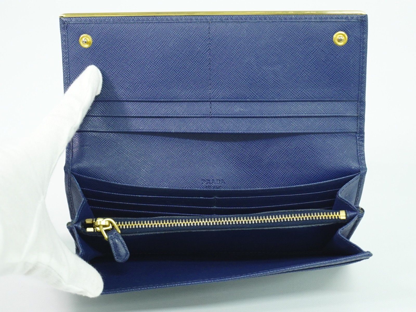 Prada Prada Flap Wallet with Card Holder Saffiano Leather Size ONE SIZE - 6 Thumbnail