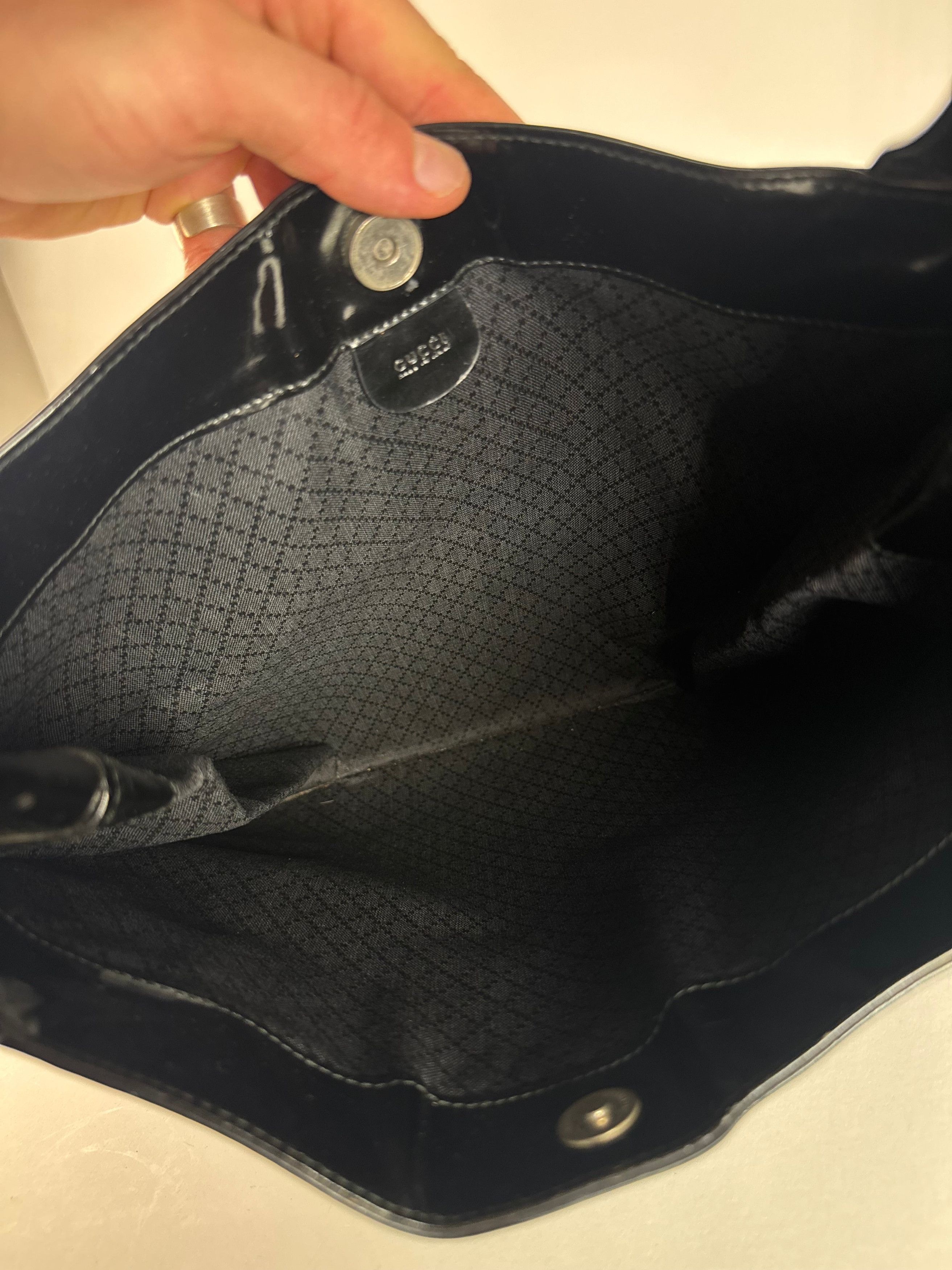 Gucci Vintage Patent Leather Handbag Black Size ONE SIZE - 3 Thumbnail