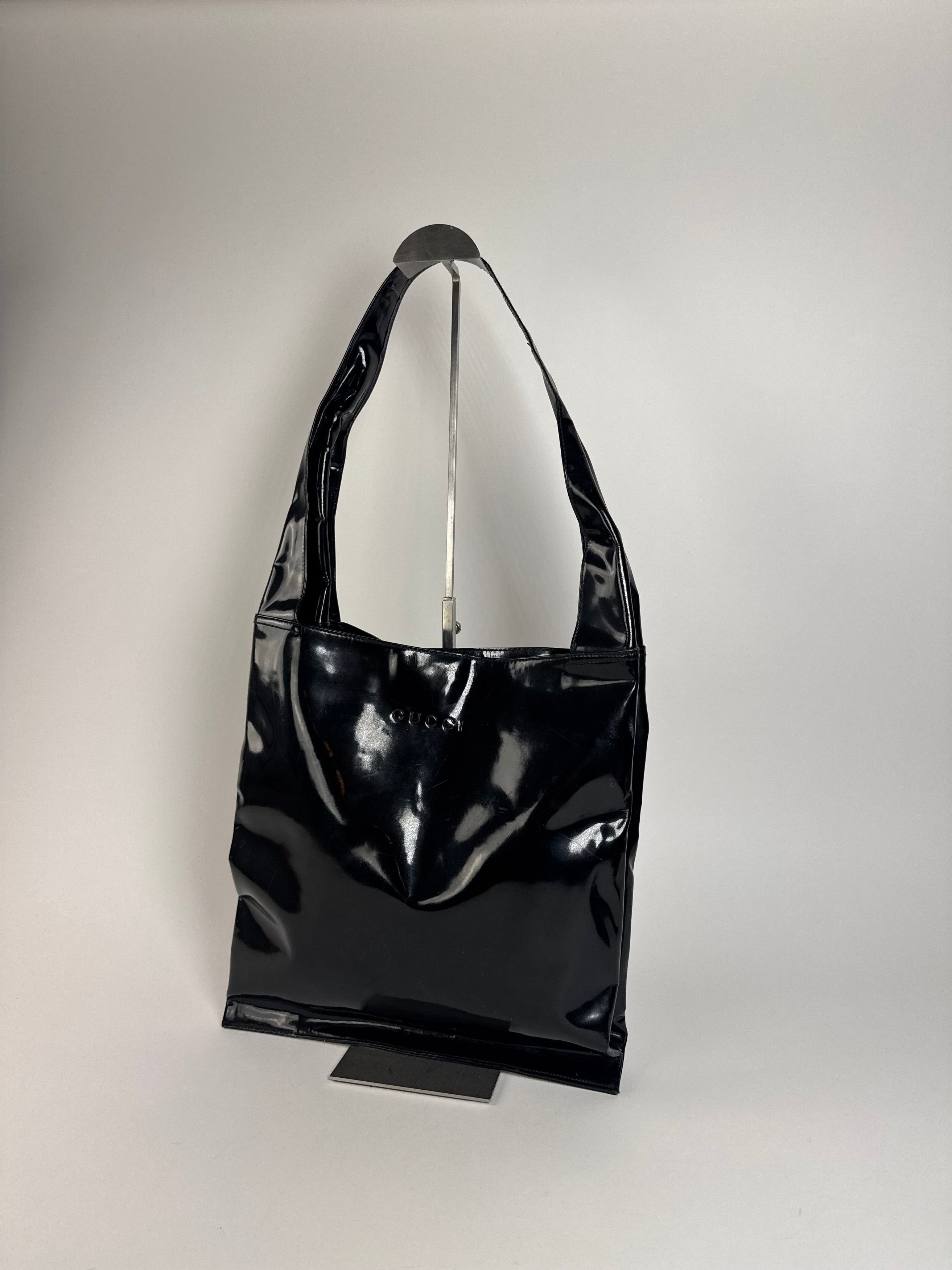 Gucci Vintage Patent Leather Handbag Black Size ONE SIZE - 7 Thumbnail