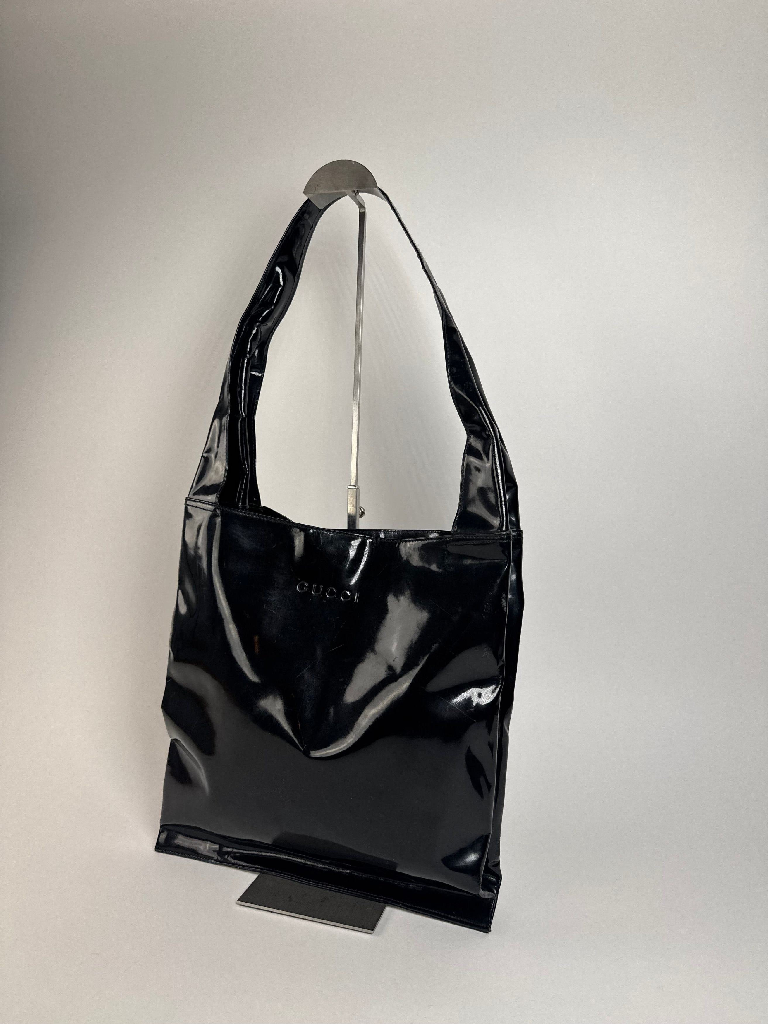 Gucci Vintage Patent Leather Handbag Black Size ONE SIZE - 15 Thumbnail