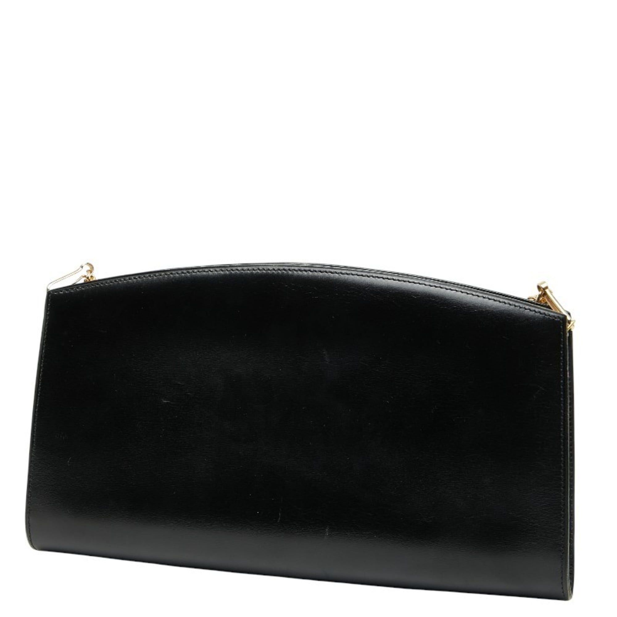 Dior Christian Dior Dior Chain Shoulder Bag Black Leather Women's Size ONE SIZE - 2 Thumbnail