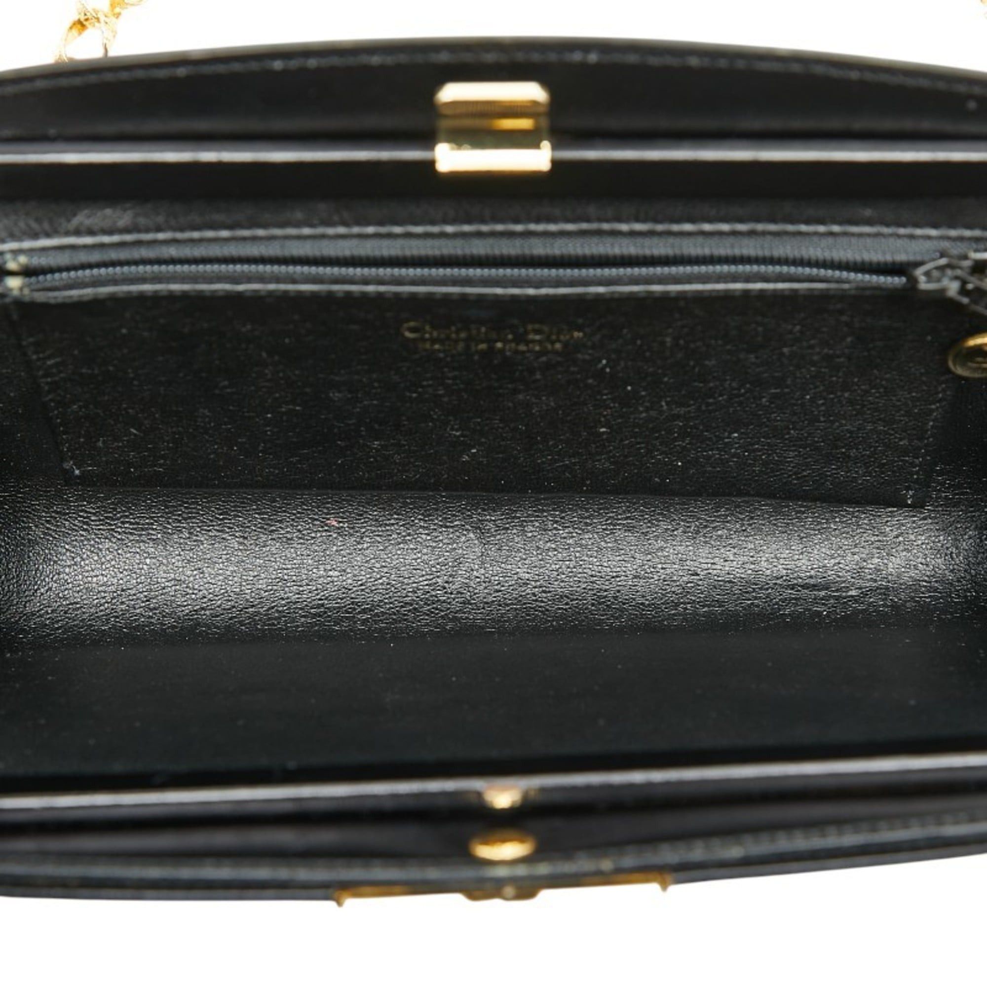 Dior Christian Dior Dior Chain Shoulder Bag Black Leather Women's Size ONE SIZE - 7 Thumbnail