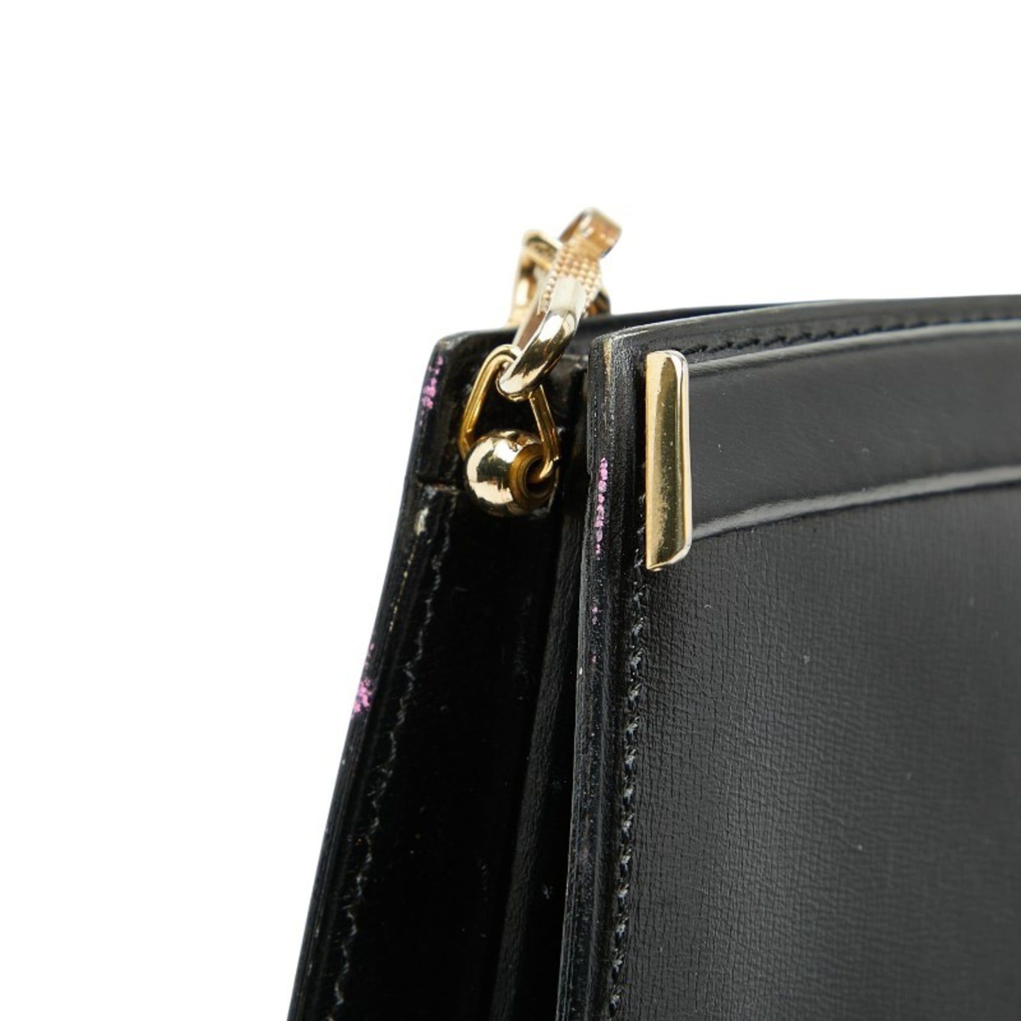 Dior Christian Dior Dior Chain Shoulder Bag Black Leather Women's Size ONE SIZE - 6 Thumbnail