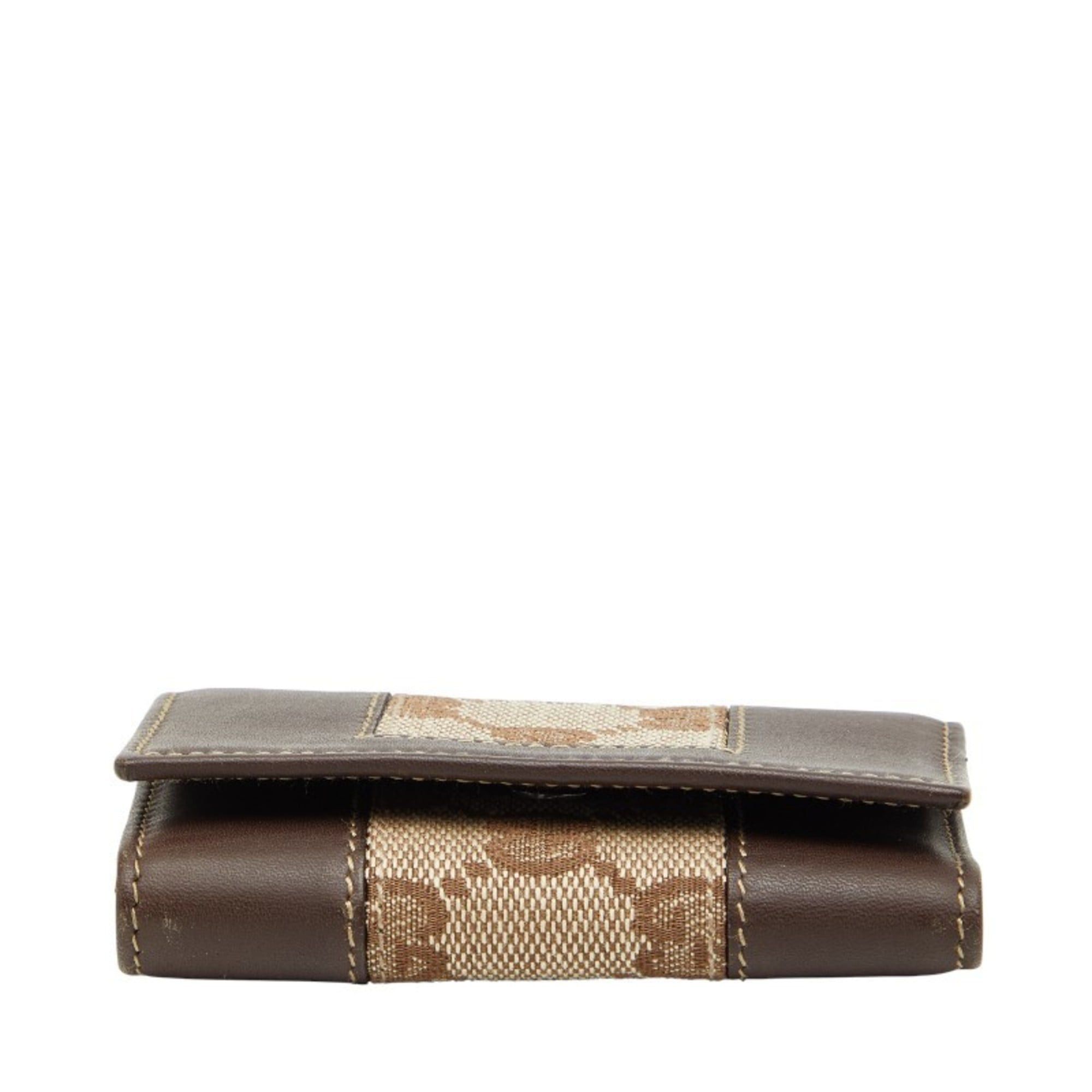 Gucci Gucci GG Canvas 6-Ring Key Case 124550 Brown Leather Women's GUCCI Size ONE SIZE - 3 Thumbnail