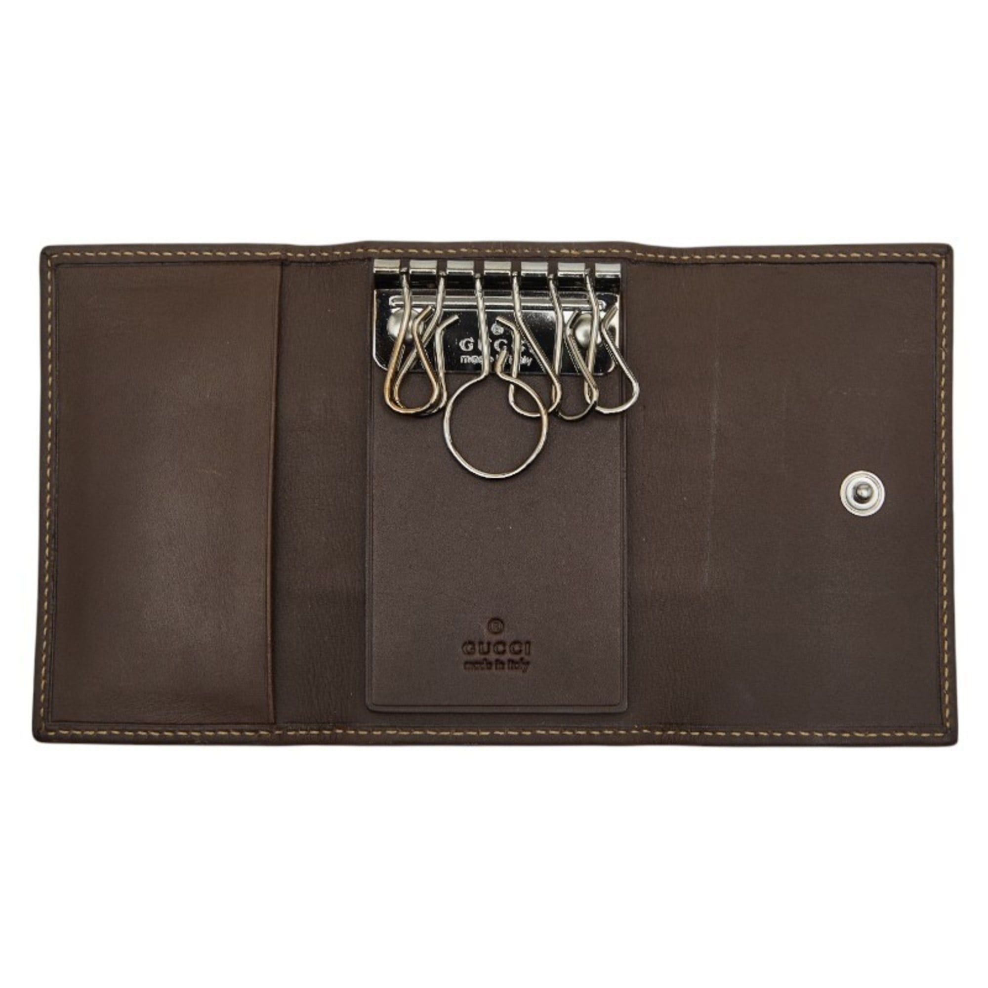 Gucci Gucci GG Canvas 6-Ring Key Case 124550 Brown Leather Women's GUCCI Size ONE SIZE - 6 Thumbnail