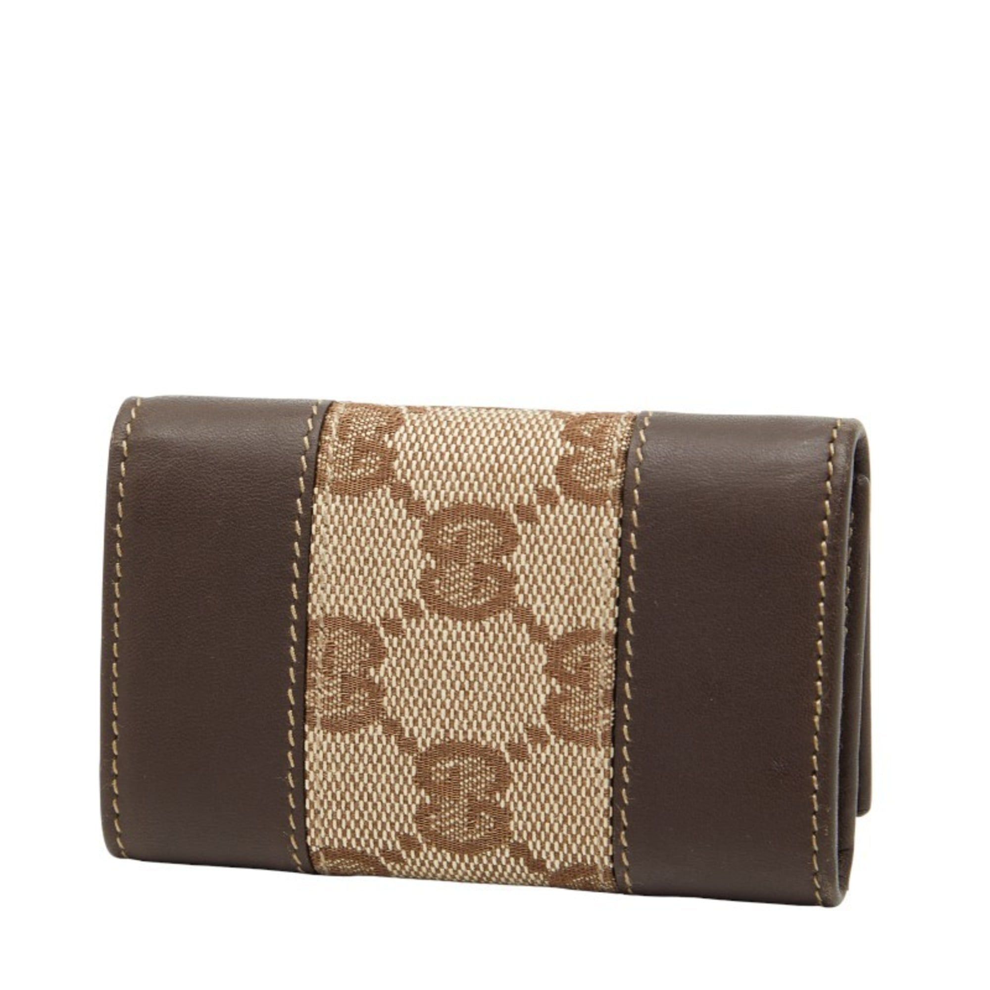 Gucci Gucci GG Canvas 6-Ring Key Case 124550 Brown Leather Women's GUCCI Size ONE SIZE - 2 Thumbnail