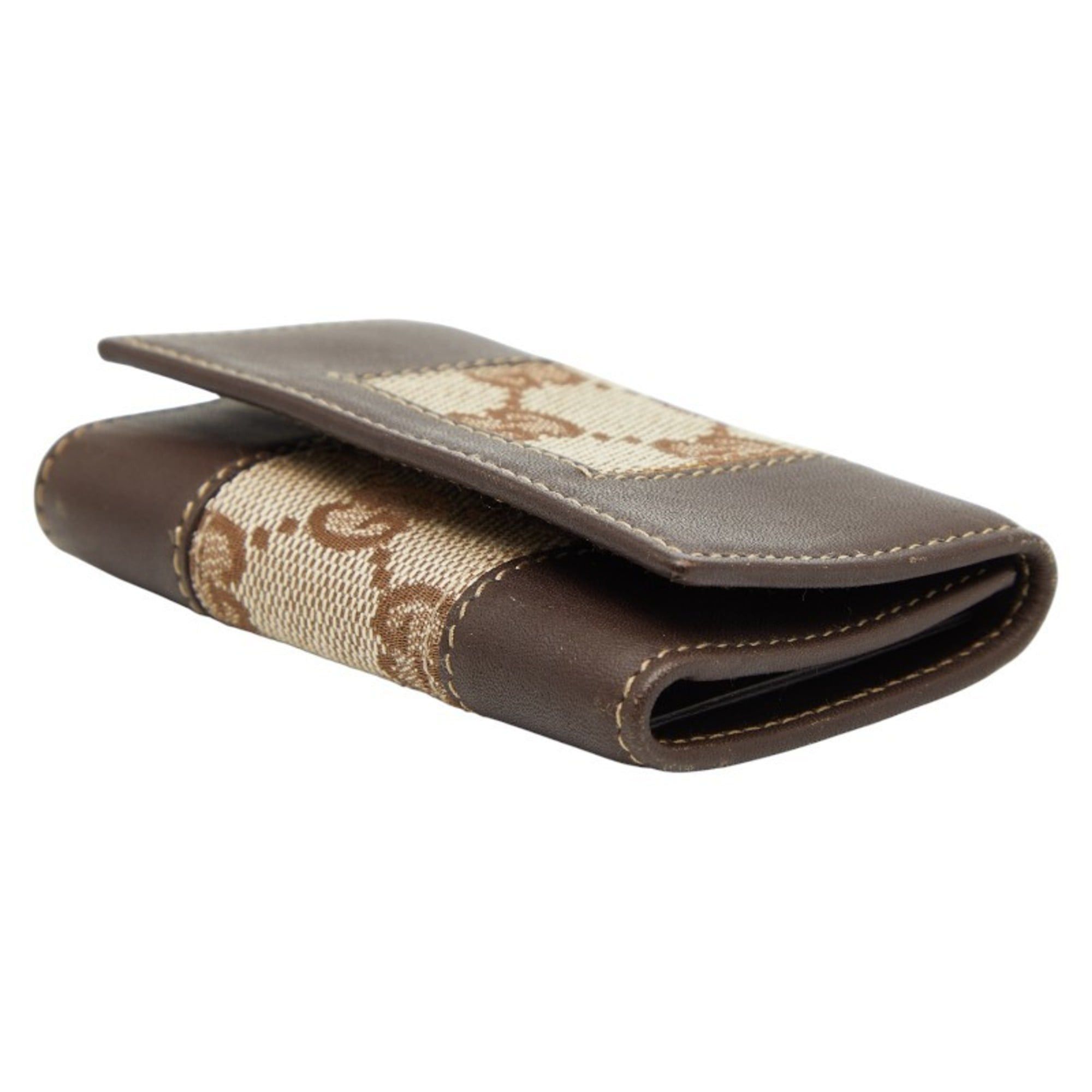 Gucci Gucci GG Canvas 6-Ring Key Case 124550 Brown Leather Women's GUCCI Size ONE SIZE - 4 Thumbnail