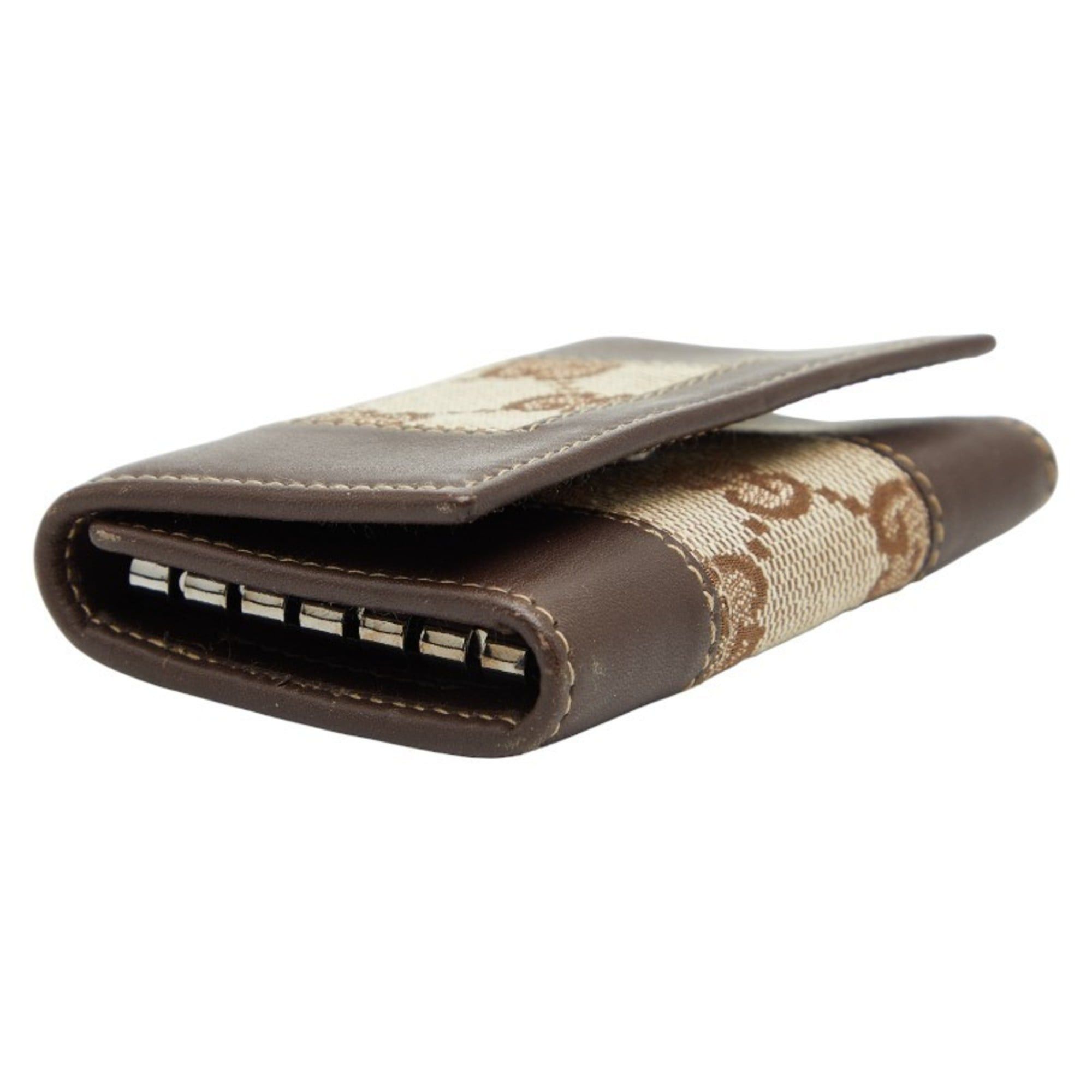 Gucci Gucci GG Canvas 6-Ring Key Case 124550 Brown Leather Women's GUCCI Size ONE SIZE - 5 Thumbnail