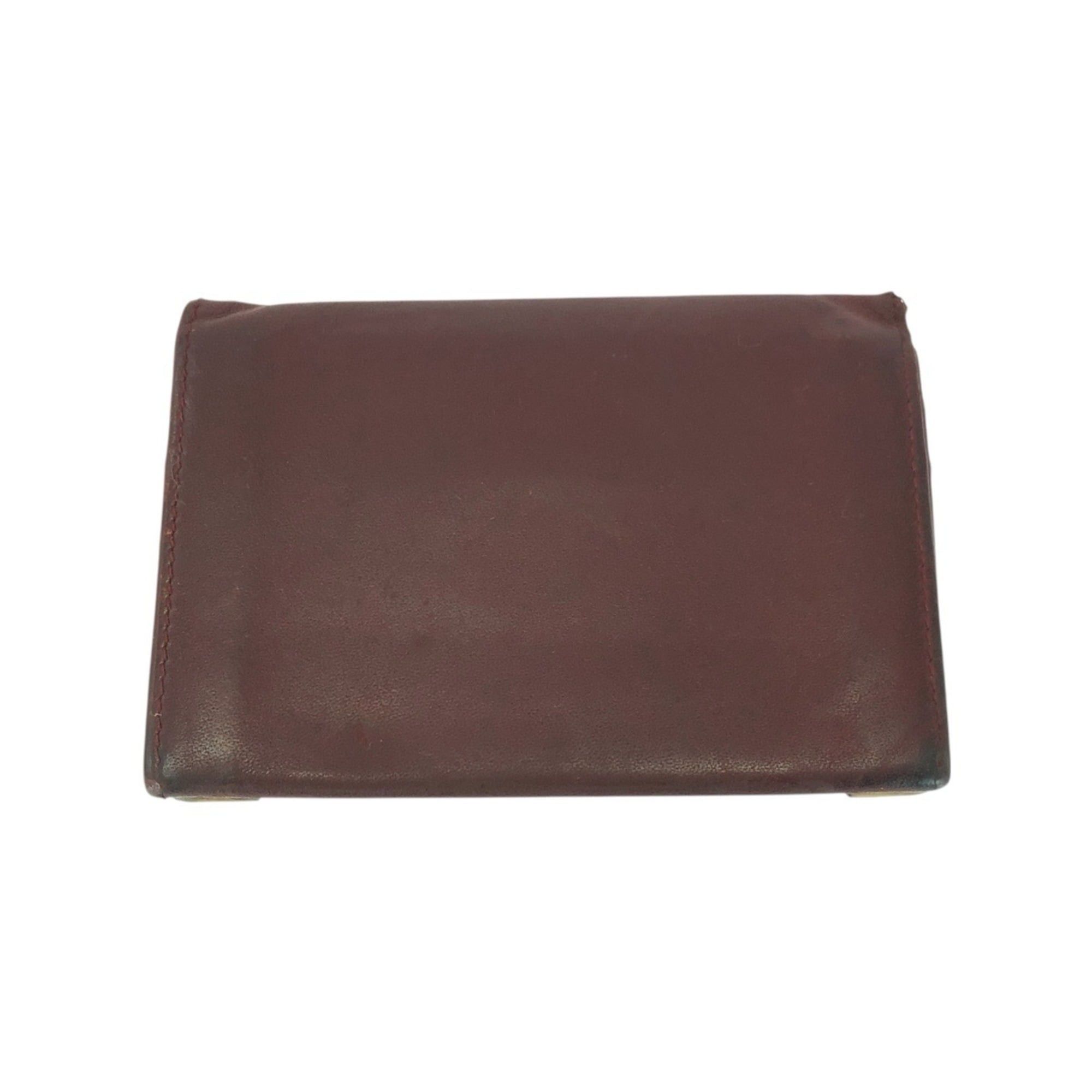 Cartier CARTIER Must Line Wine Red Leather Card Case with Gold Hardware for Women Size ONE SIZE - 2 Thumbnail