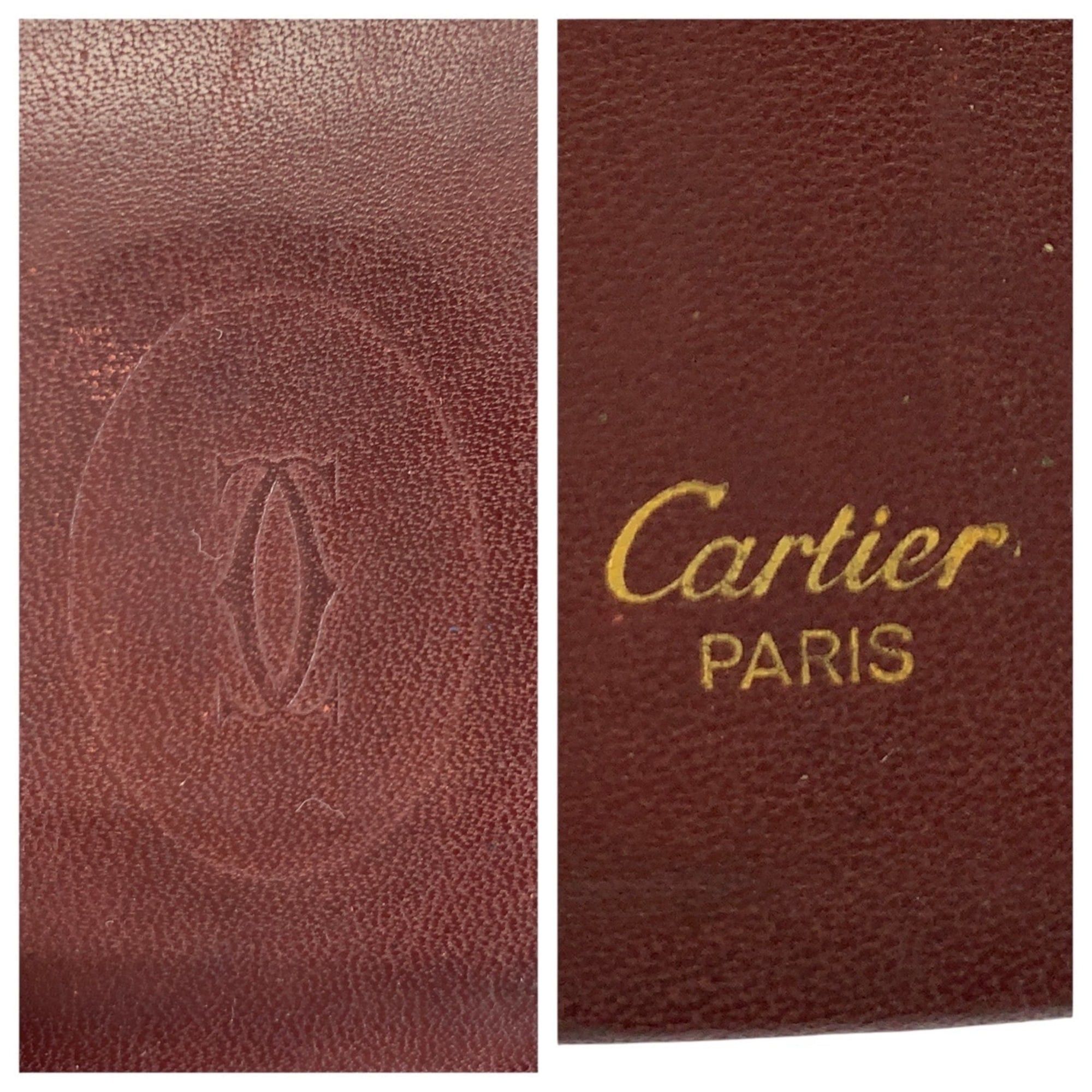 Cartier CARTIER Must Line Wine Red Leather Card Case with Gold Hardware for Women Size ONE SIZE - 5 Thumbnail