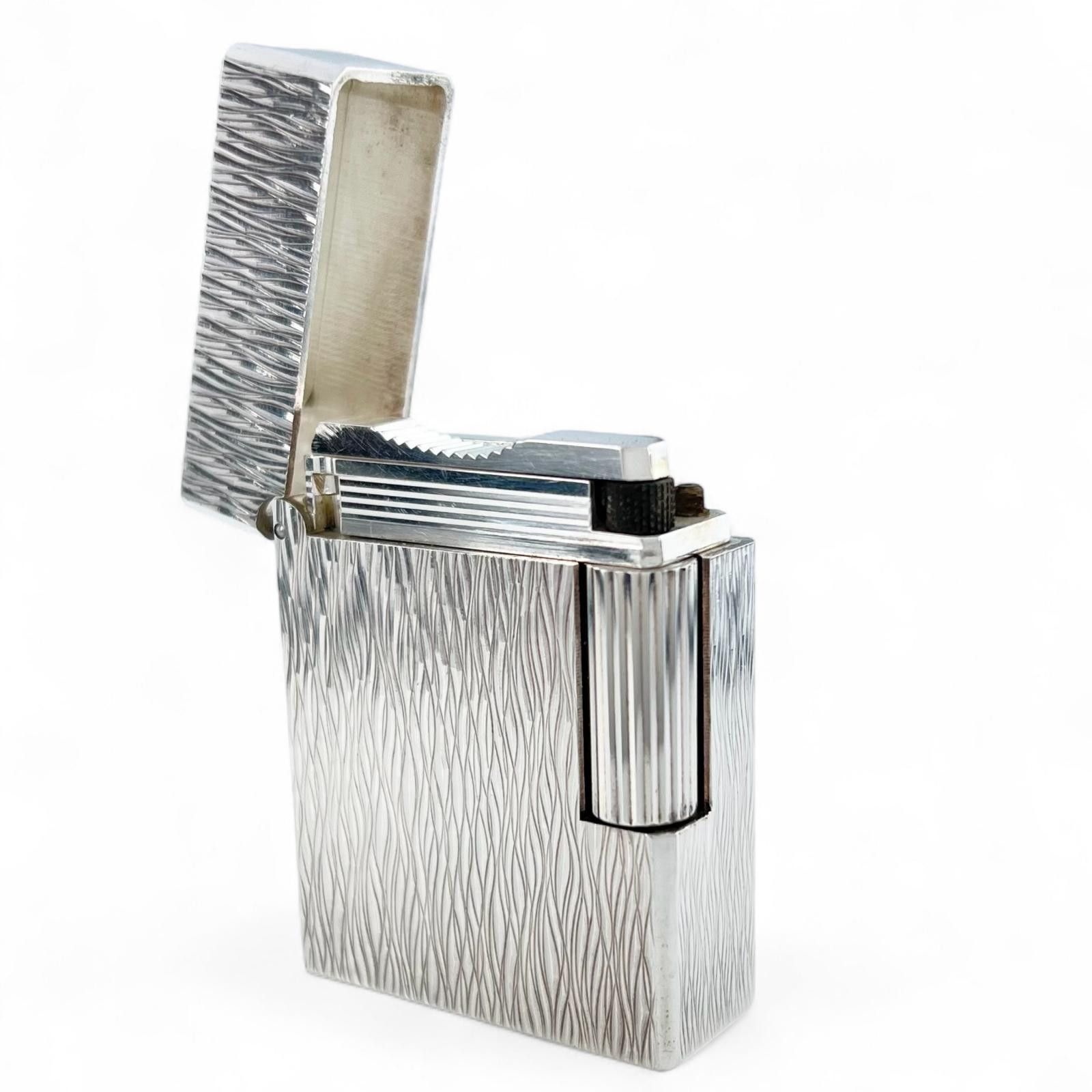 Other Other Dupont Short Wave Pattern Silver Lighter Metal Lighter DUTY FREE for USA Size ONE SIZE - 4 Thumbnail
