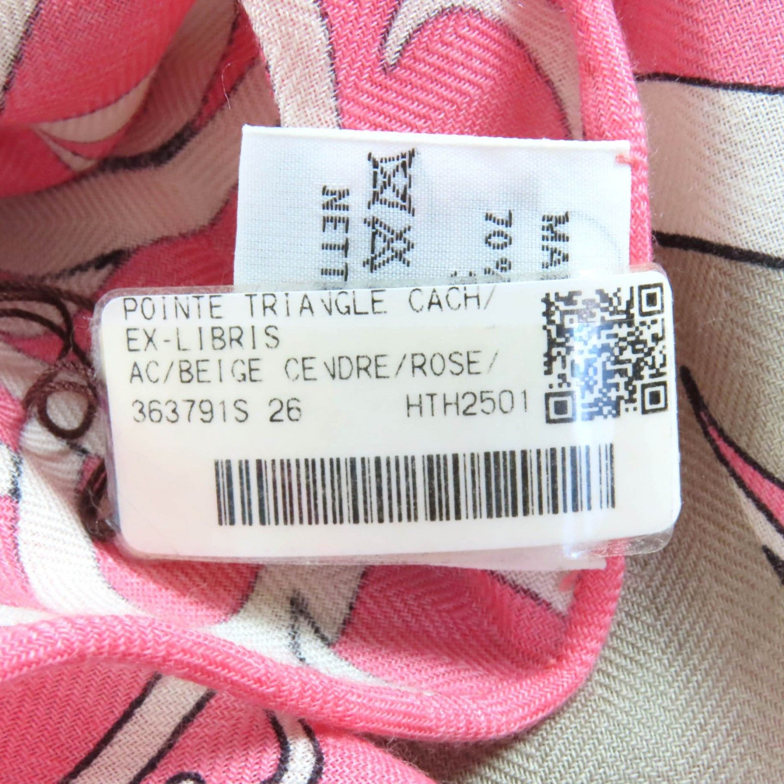 Hermes Hermes Hermès Exlibris Cashmere Triangle Shawl Natural Material Shawl DUTY FREE for USA Size ONE SIZE - 14 Thumbnail