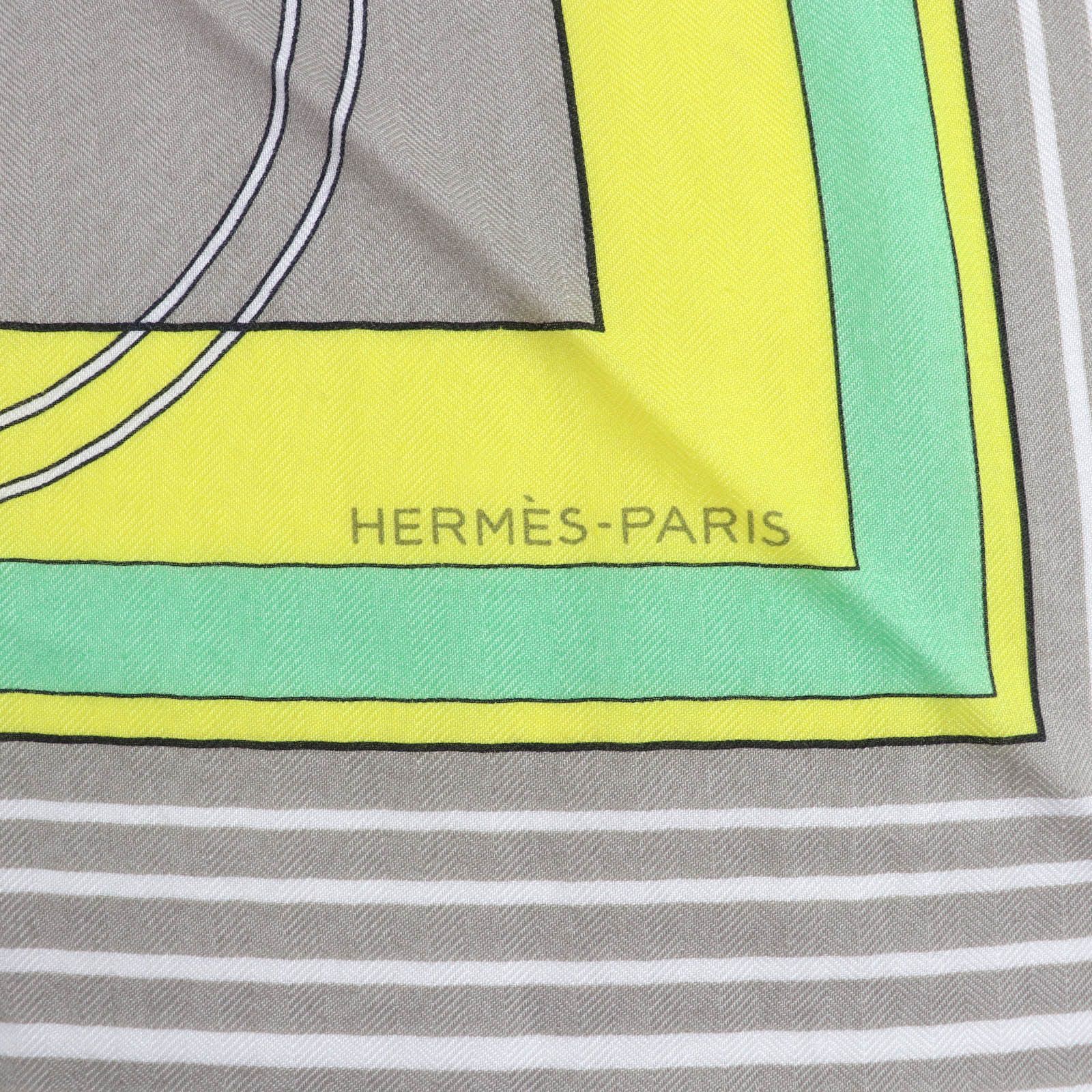 Hermes Hermes Hermès Exlibris Cashmere Triangle Shawl Natural Material Shawl DUTY FREE for USA Size ONE SIZE - 6 Thumbnail