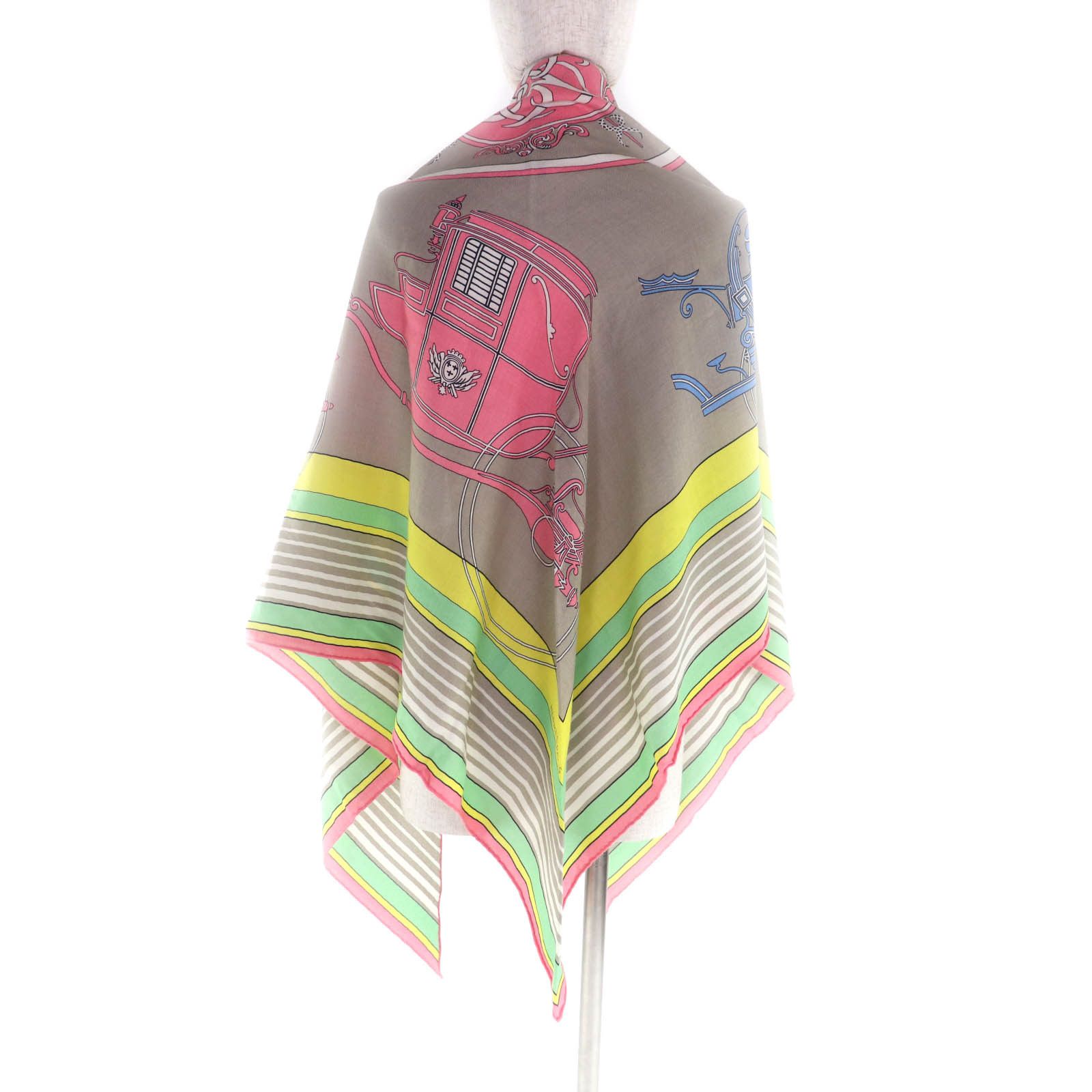 Hermes Hermes Hermès Exlibris Cashmere Triangle Shawl Natural Material Shawl DUTY FREE for USA Size ONE SIZE - 9 Thumbnail