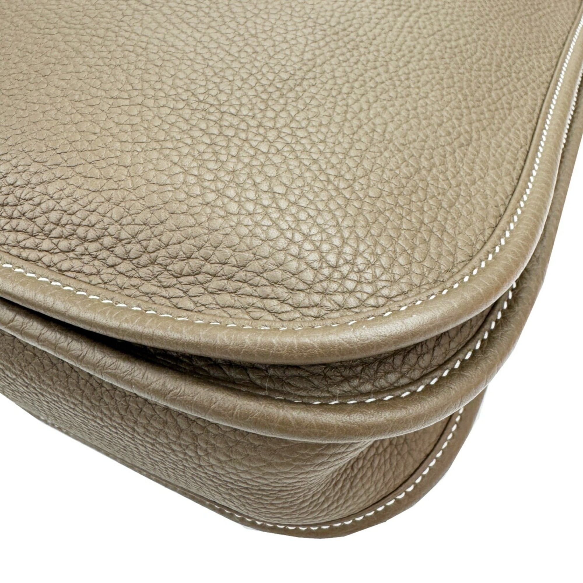 Hermes HERMES Evelyn 3 PM Taurillon Clemence Etoupe GP Z Stamp Shoulder Bag for Men and Women Size ONE SIZE - 8 Thumbnail