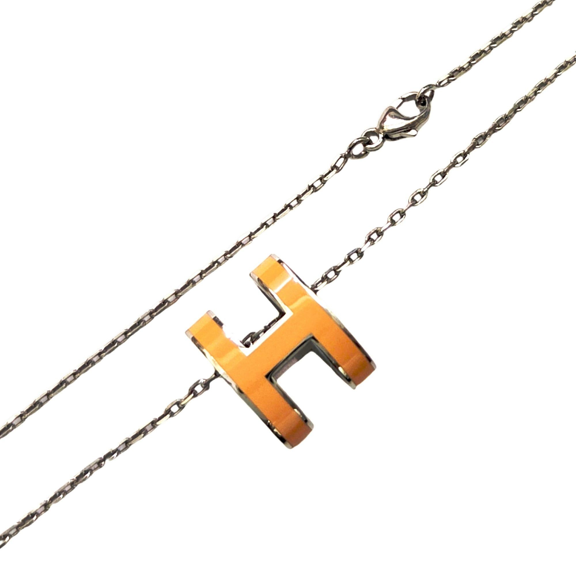 Hermes HERMES Pop Ash Necklace H Metal Ivory White Women's Size ONE SIZE - 7 Thumbnail