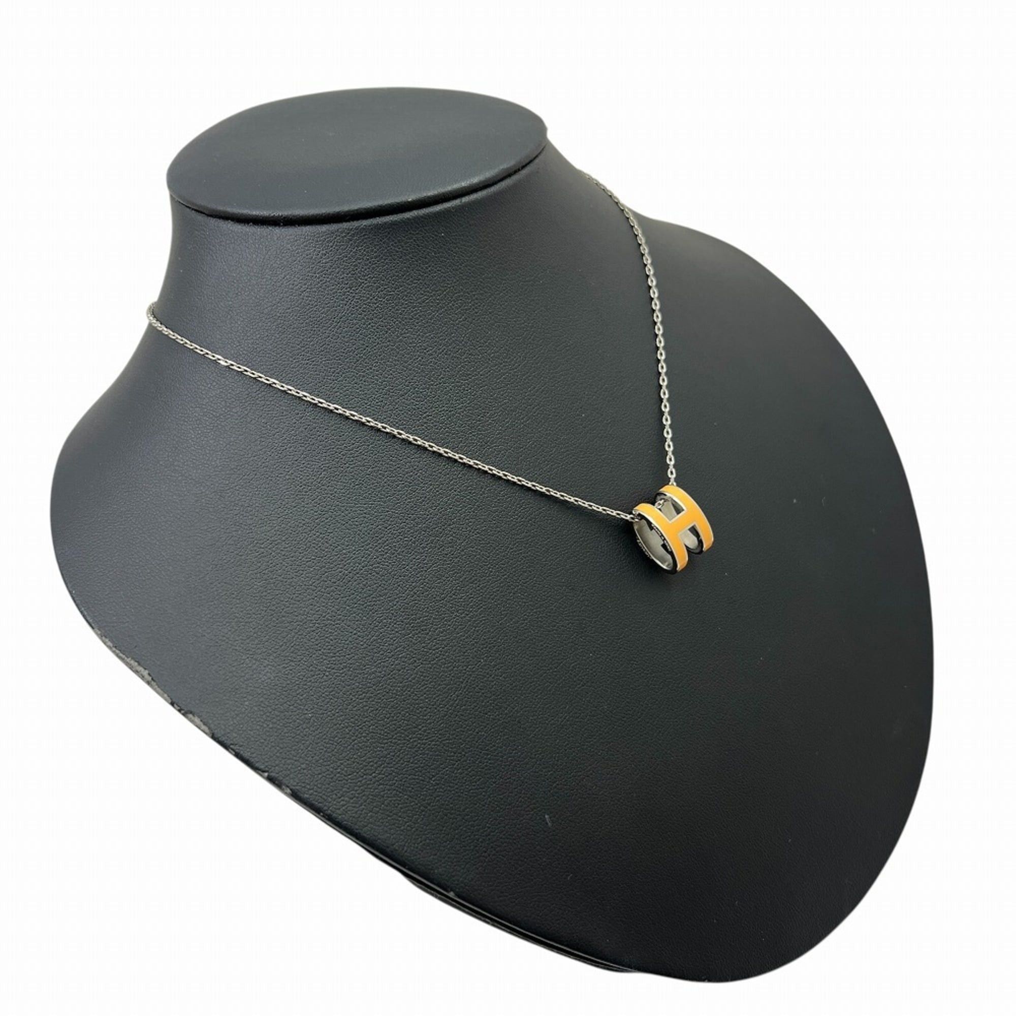 Hermes HERMES Pop Ash Necklace H Metal Ivory White Women's Size ONE SIZE - 3 Thumbnail