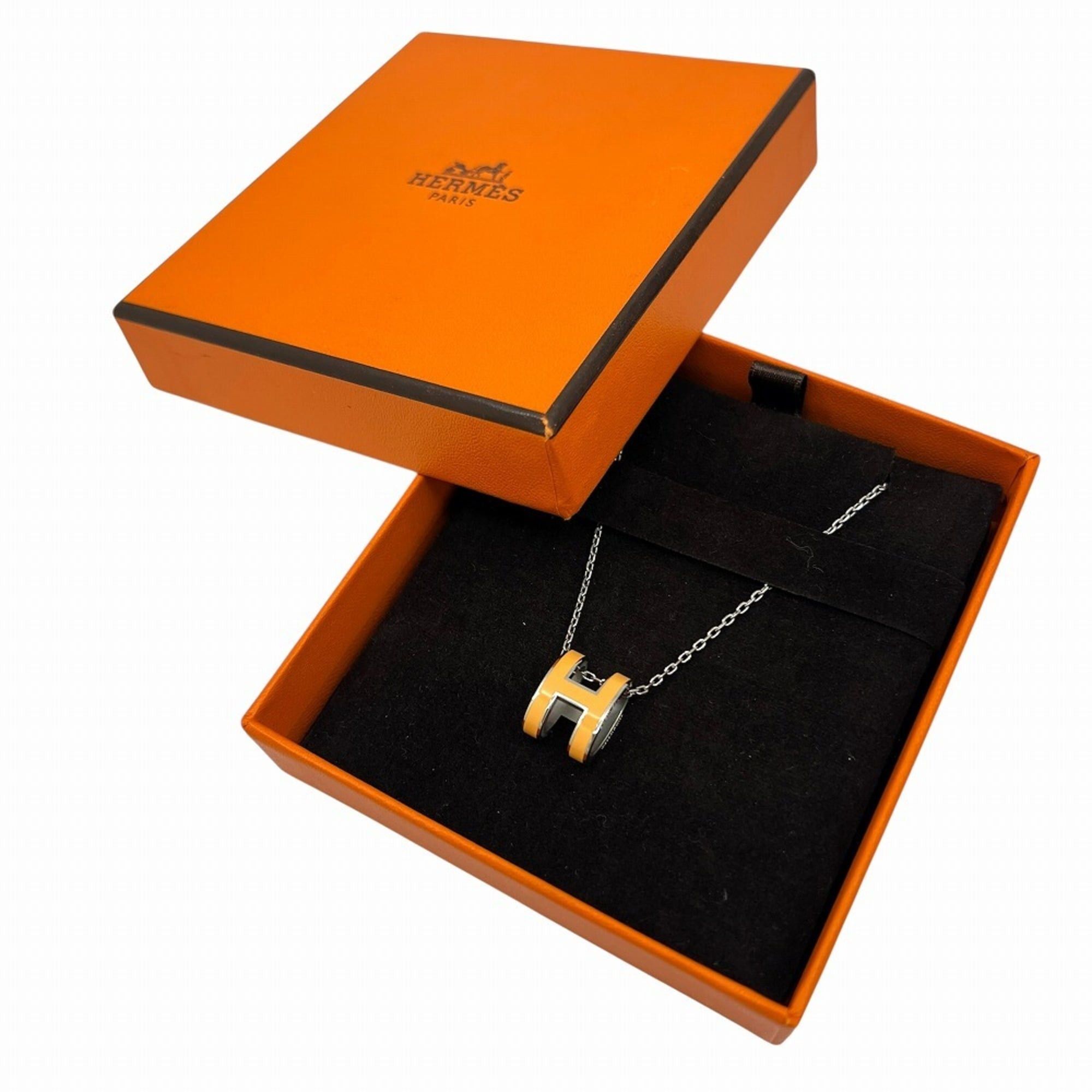 Hermes HERMES Pop Ash Necklace H Metal Ivory White Women's Size ONE SIZE - 11 Thumbnail