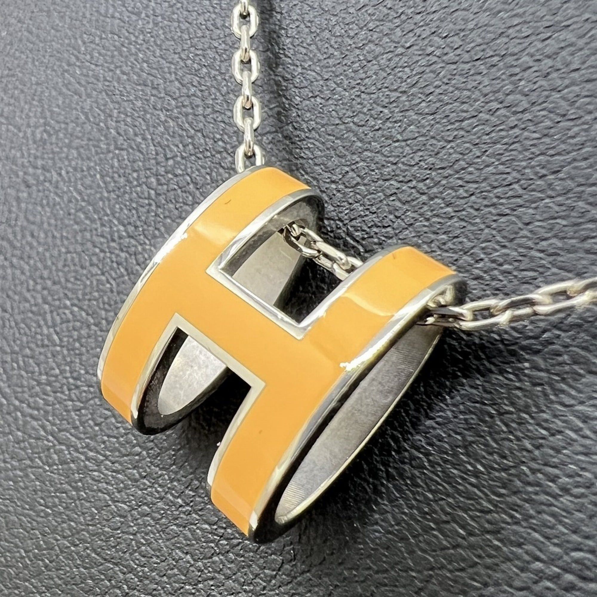 Hermes HERMES Pop Ash Necklace H Metal Ivory White Women's Size ONE SIZE - 5 Thumbnail