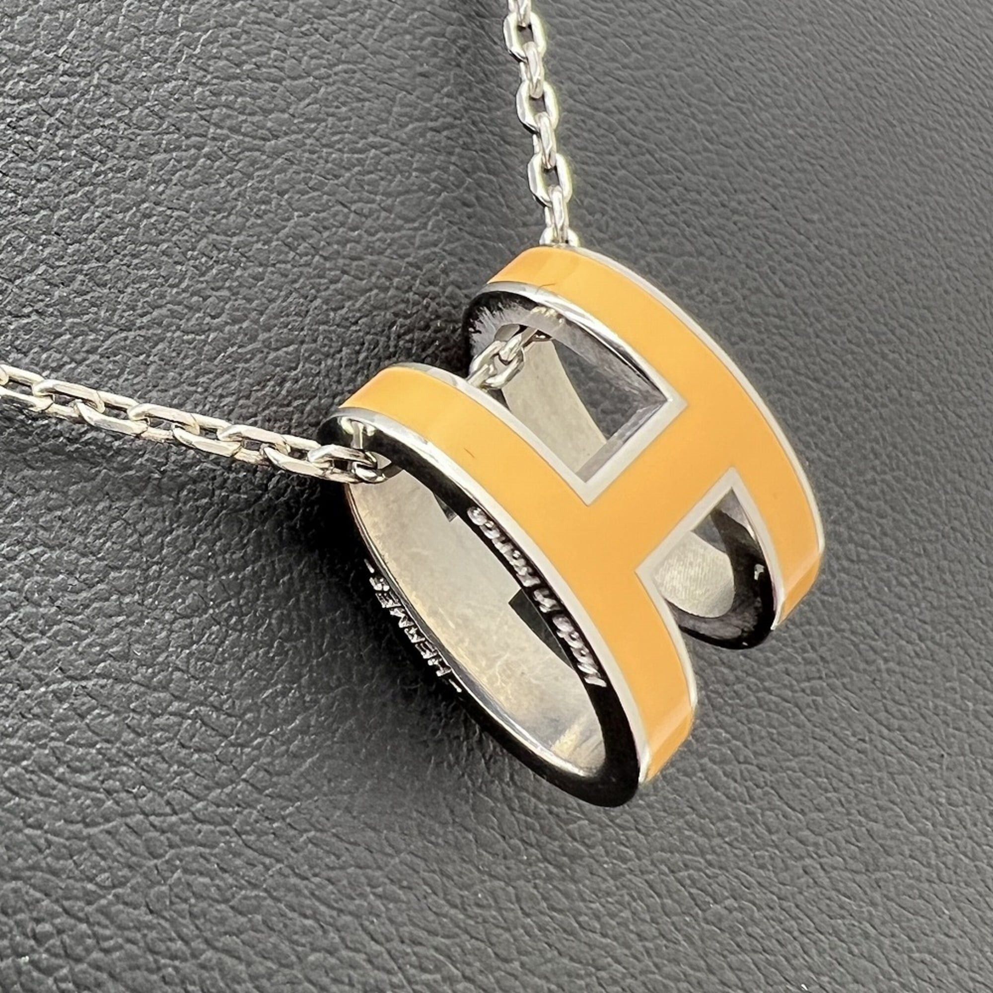 Hermes HERMES Pop Ash Necklace H Metal Ivory White Women's Size ONE SIZE - 6 Thumbnail