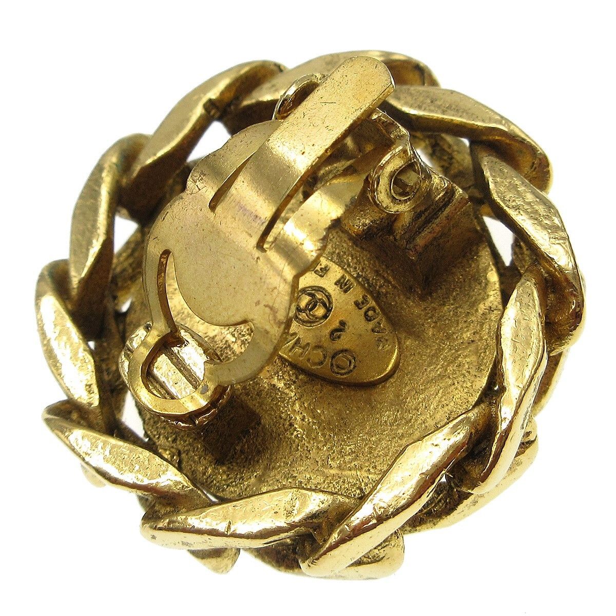 Chanel Chanel Vintage CC Round Clip-On Metal with Crystals Size ONE SIZE - 4 Thumbnail