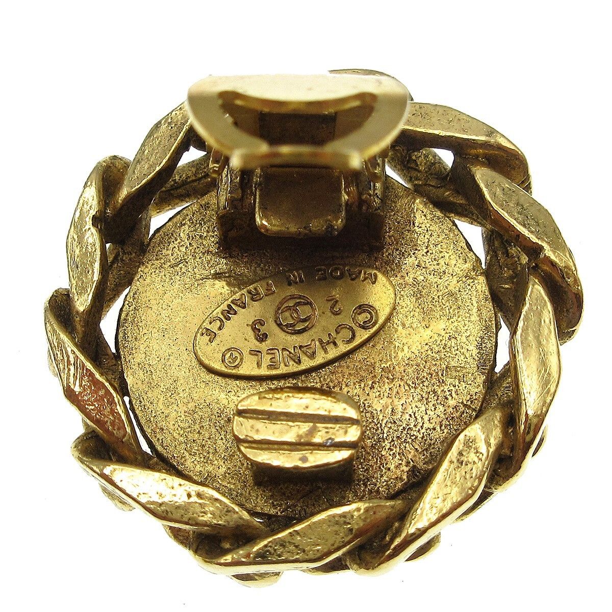 Chanel Chanel Vintage CC Round Clip-On Metal with Crystals Size ONE SIZE - 2 Thumbnail