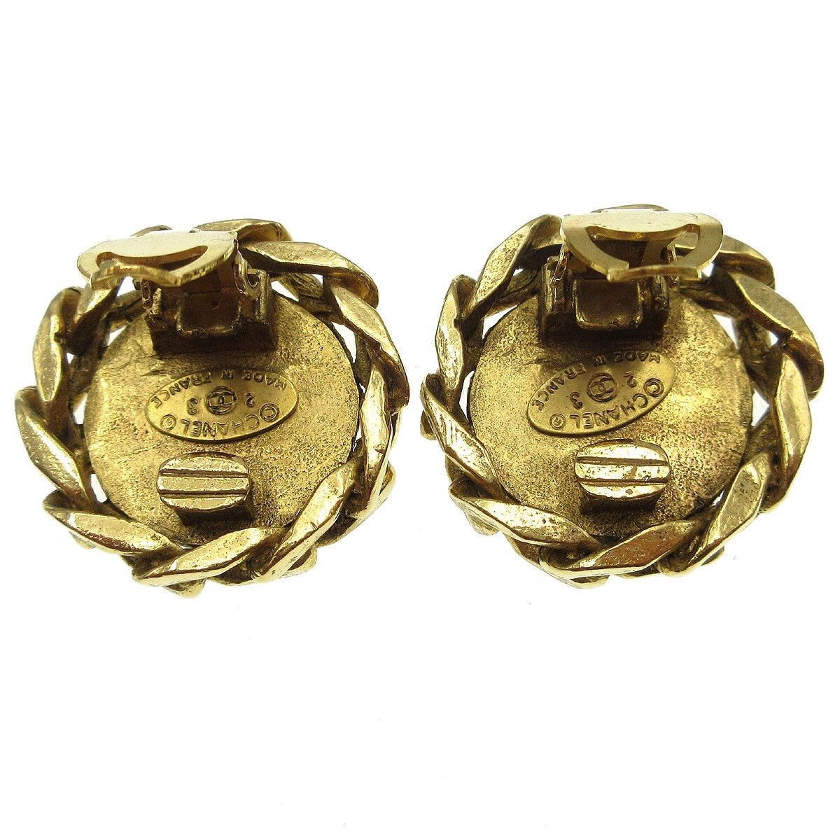 Chanel Chanel Vintage CC Round Clip-On Metal with Crystals Size ONE SIZE - 3 Thumbnail