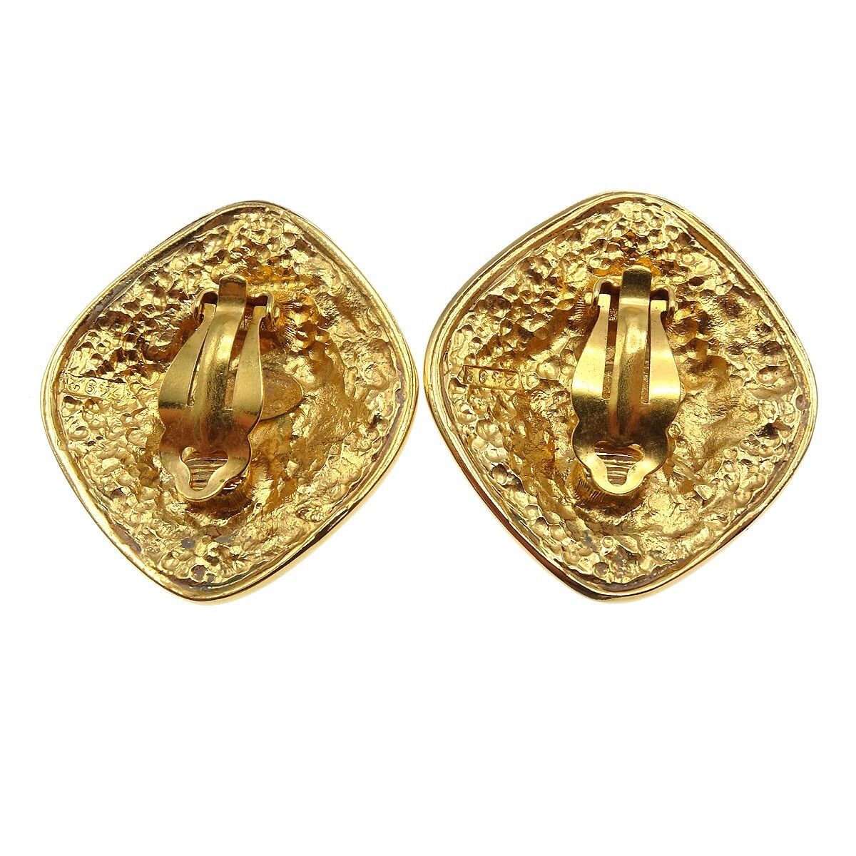 Chanel Chanel Vintage Diamond Clip-On Gold-plated Size ONE SIZE - 2 Thumbnail