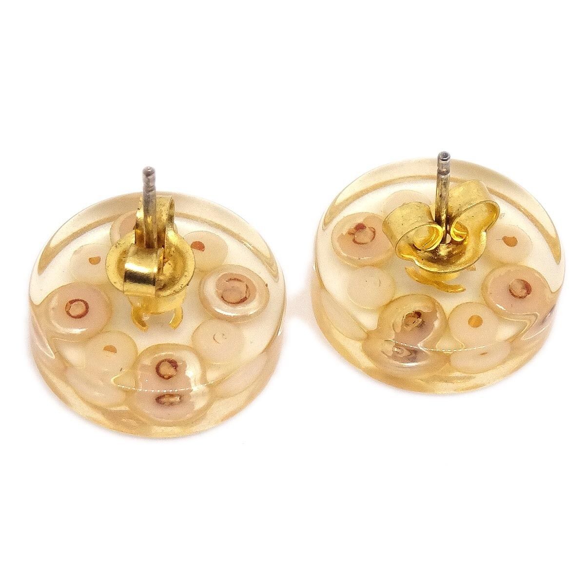 Chanel Chanel CC Button Stud Earrings Metal with Faux Pearls and Crystals Size ONE SIZE - 2 Thumbnail