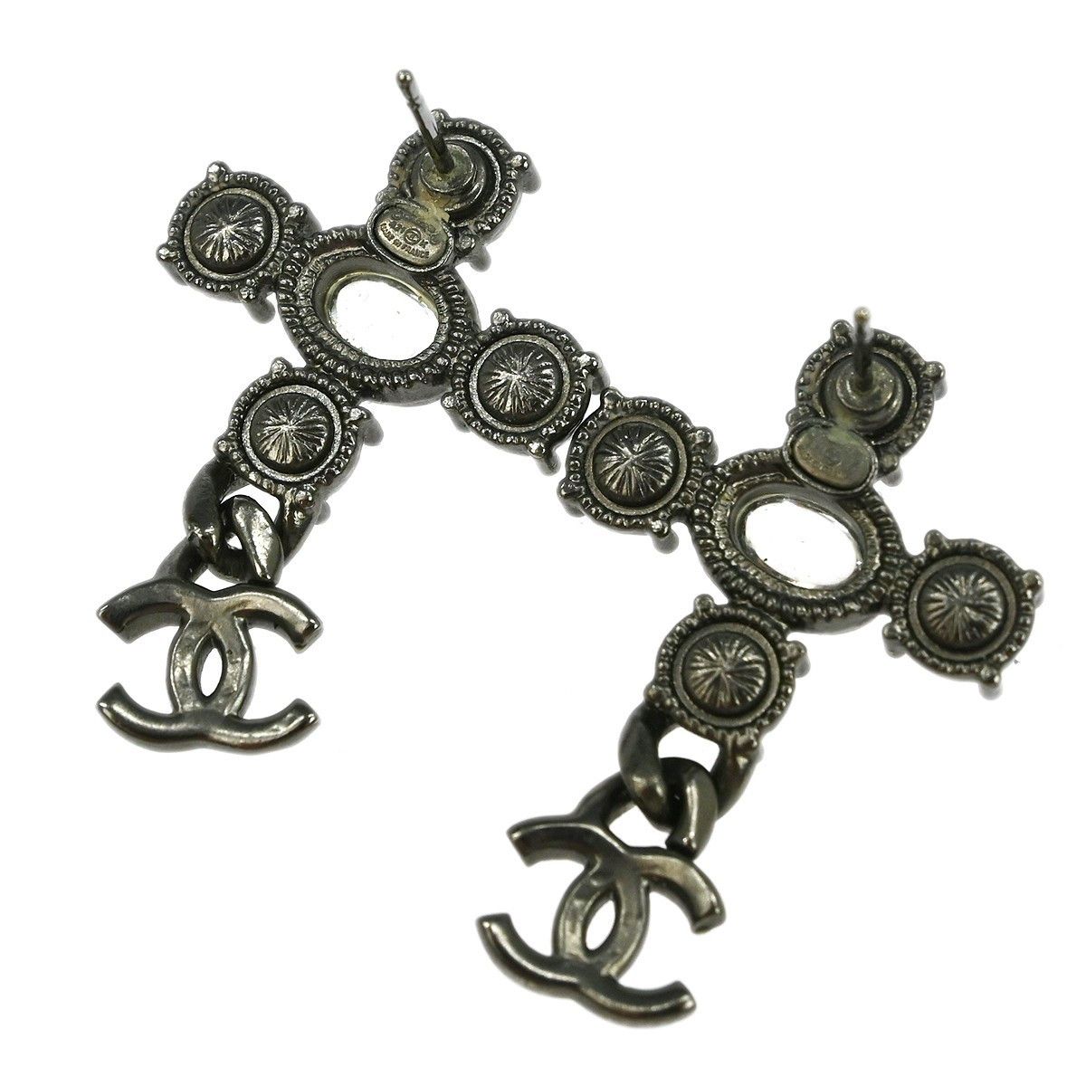 Chanel Chanel CC Dangle Earrings Metal with Crystals Size ONE SIZE - 2 Thumbnail