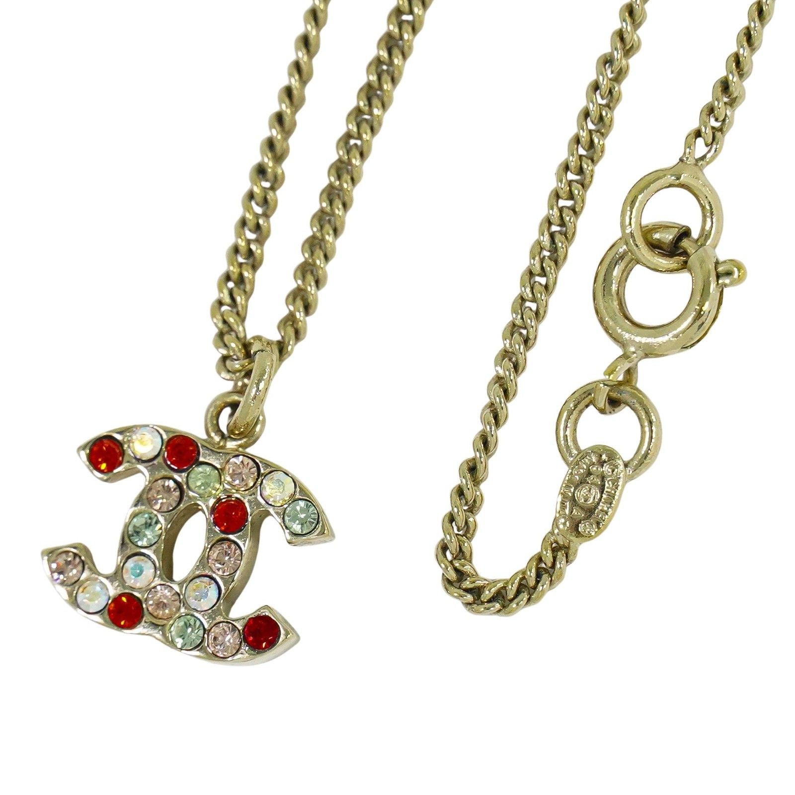 Chanel Chanel Rainbow CC Pendant Necklace Metal and Crystals Size ONE SIZE - 2 Thumbnail