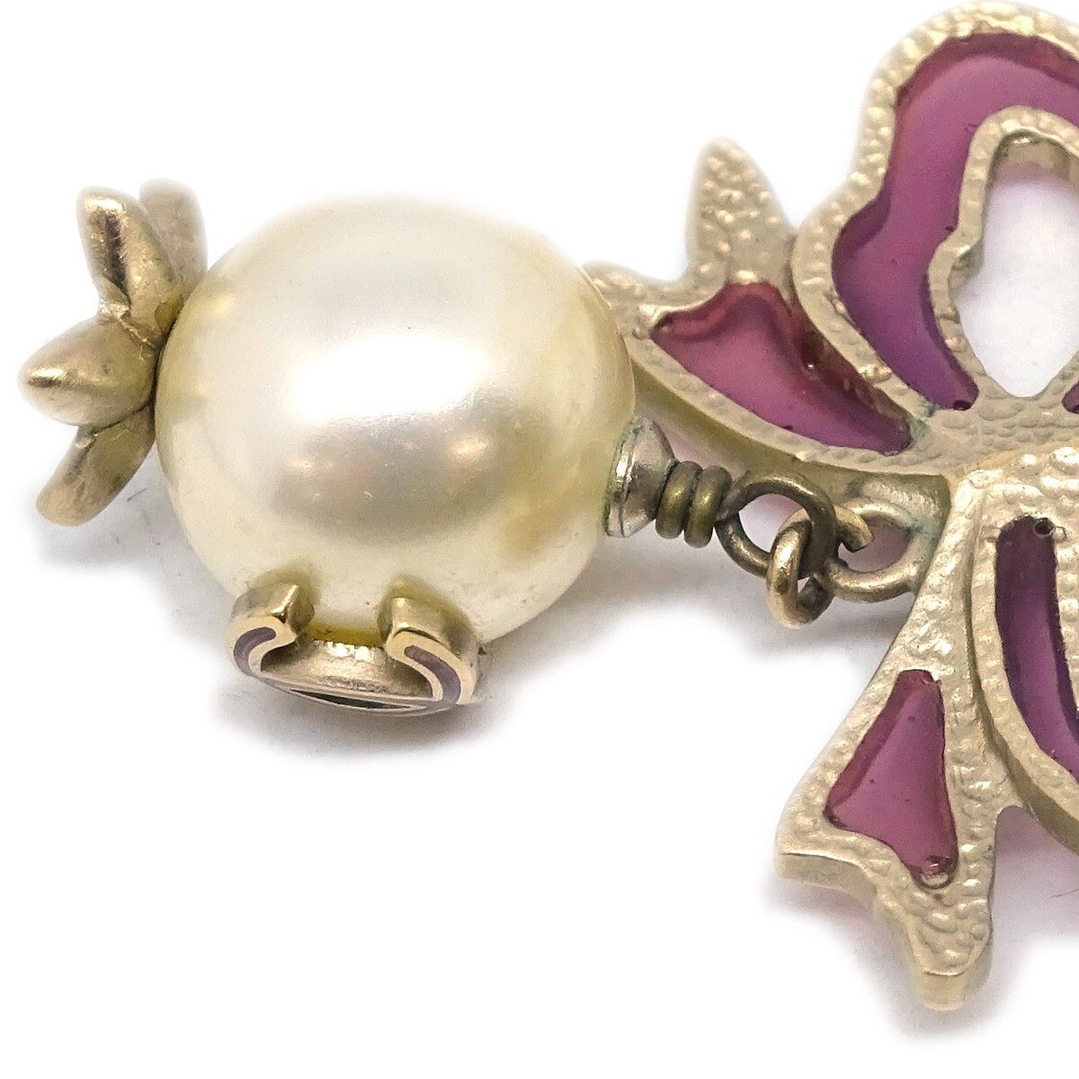 Chanel Chanel CC Bow Necklace Gold-plated with Artificial pearl Size ONE SIZE - 3 Thumbnail