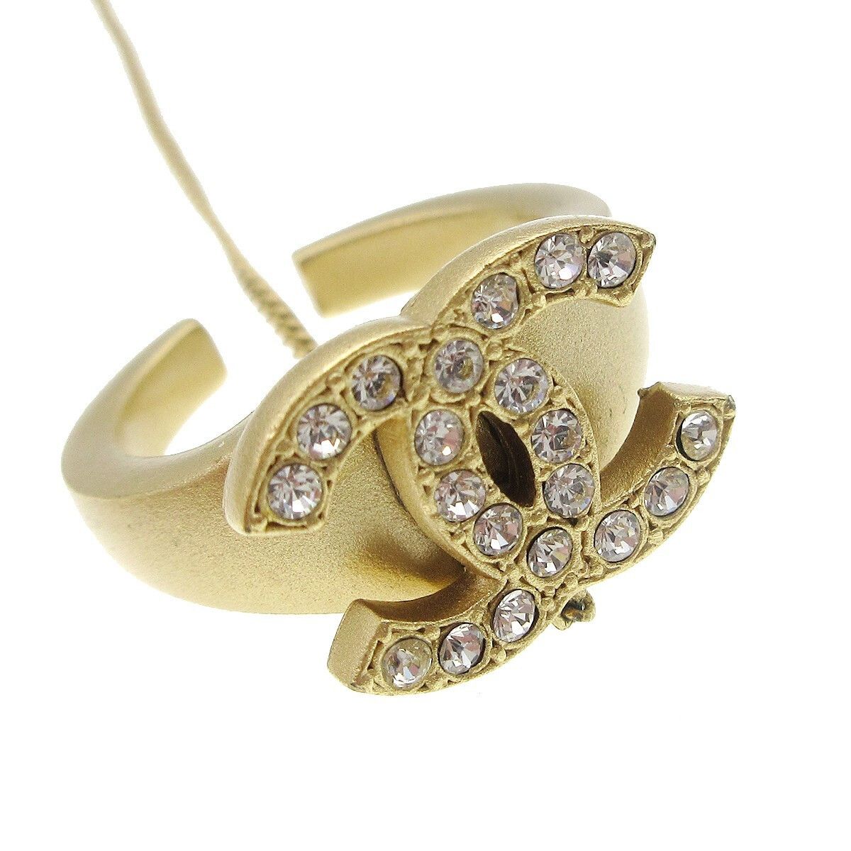 Chanel Chanel Logo Bangle with Chain Attached CC Metal with Crystal Size ONE SIZE - 3 Thumbnail