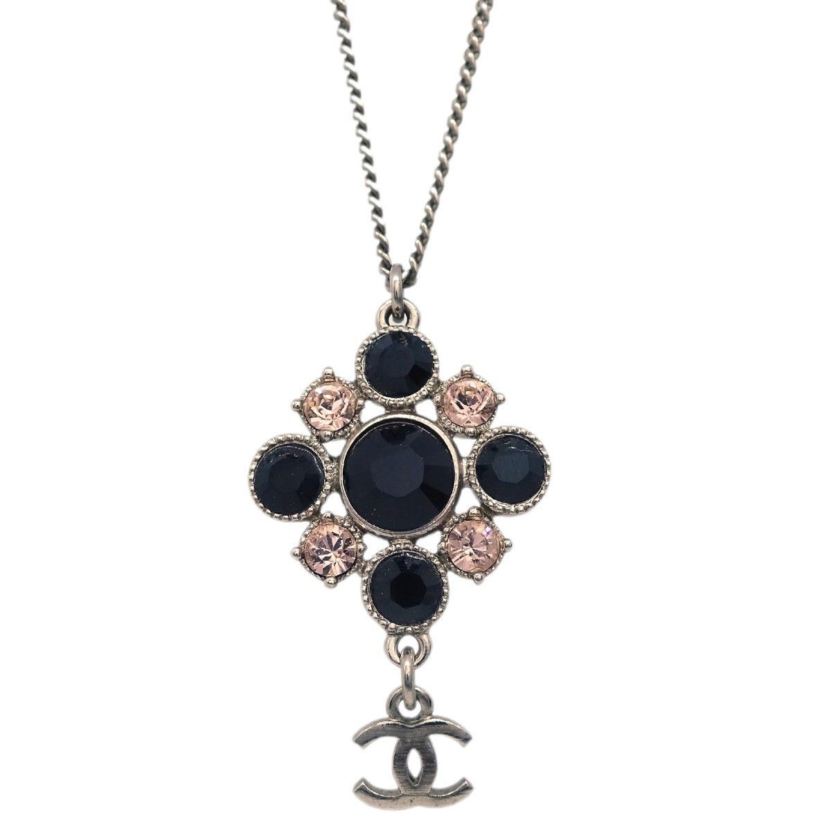 Chanel Chanel CC Cluster Drop Pendant Necklace Metal with Crystals Size ONE SIZE - 2 Thumbnail