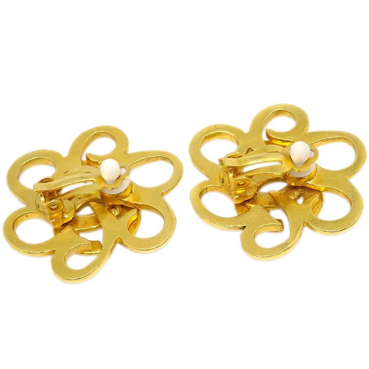 Chanel Chanel Vintage CC Flower Clip-On Earrings Metal Size ONE SIZE - 3 Thumbnail