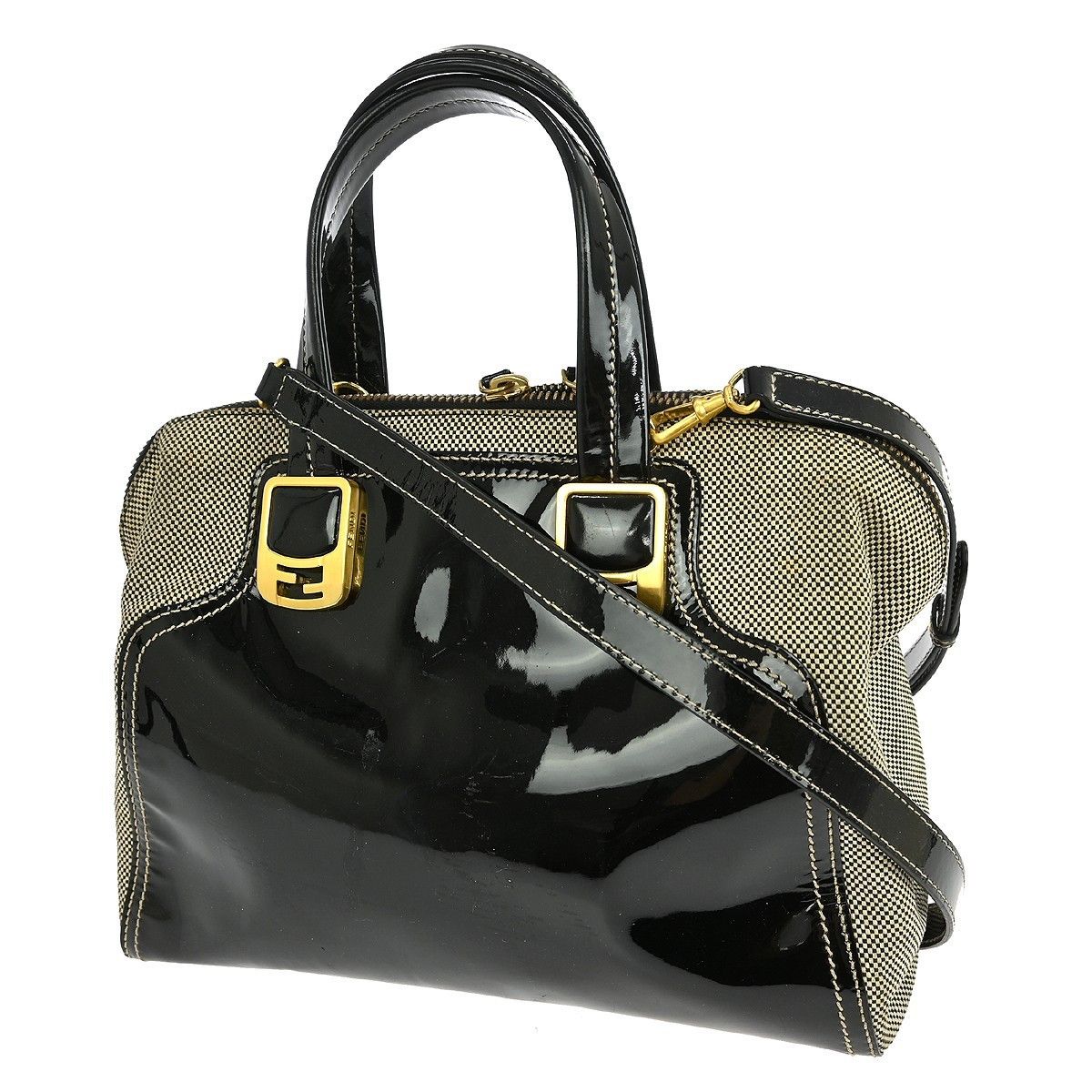Fendi Fendi Chameleon Satchel Patent and Canvas Size ONE SIZE - 2 Thumbnail