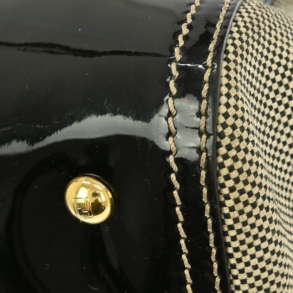 Fendi Fendi Chameleon Satchel Patent and Canvas Size ONE SIZE - 6 Thumbnail