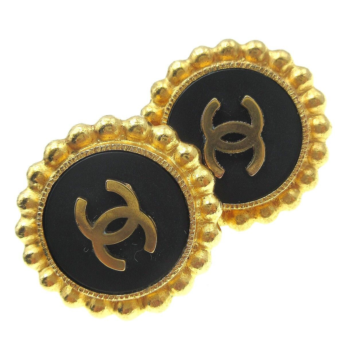 Chanel Chanel CC Round Stud Metal and Enamel Size ONE SIZE - 5 Thumbnail