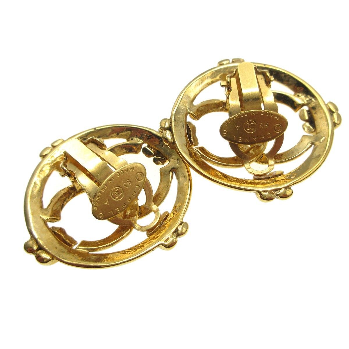 Chanel Chanel Vintage CC Round Cutout Clip-On Earrings Metal Size ONE SIZE - 5 Thumbnail