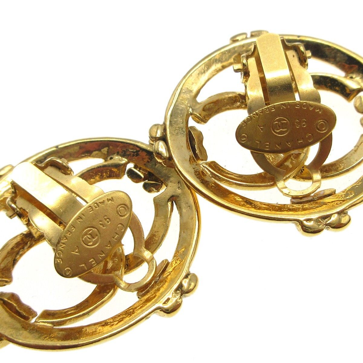 Chanel Chanel Vintage CC Round Cutout Clip-On Earrings Metal Size ONE SIZE - 4 Thumbnail