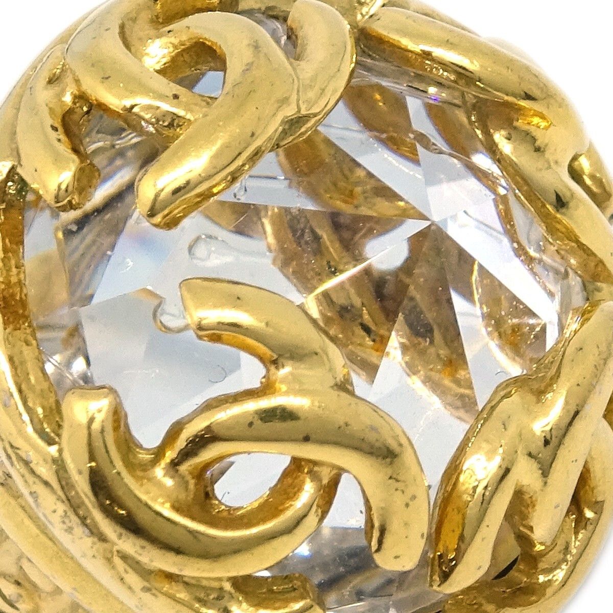 Chanel Chanel CC Round Metal and Crystal Size ONE SIZE - 3 Thumbnail