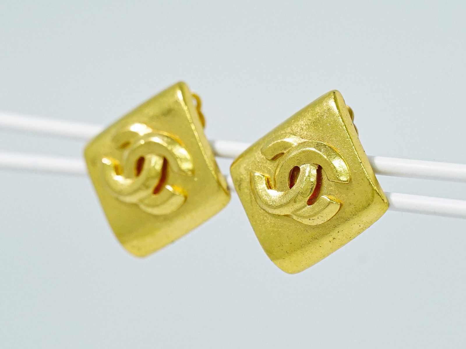 Chanel Chanel Vintage CC Square Clip-On Earrings Metal Size ONE SIZE - 8 Thumbnail