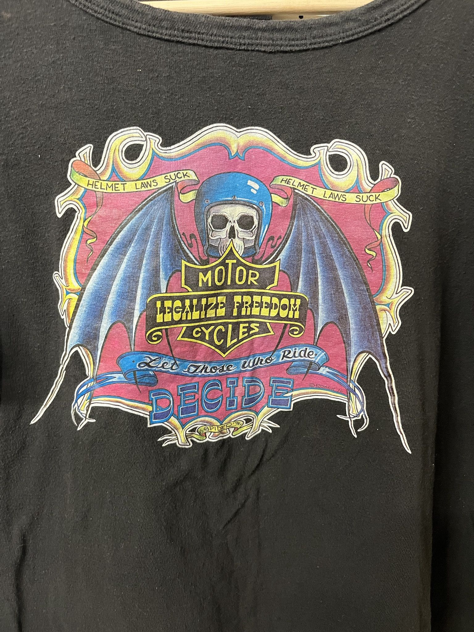 Harley Davidson × Vintage VIntage 1980s Harley Davidson Helmet Laws Suck Legalize Freedom Single Stitch Tee Size L Size US L / EU 52-54 / 3 - 4 Thumbnail