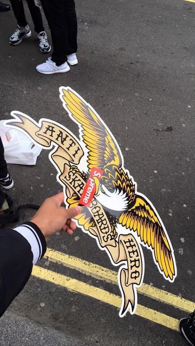 Supreme Anti Hero Supreme Skateboards Sticker Grailed