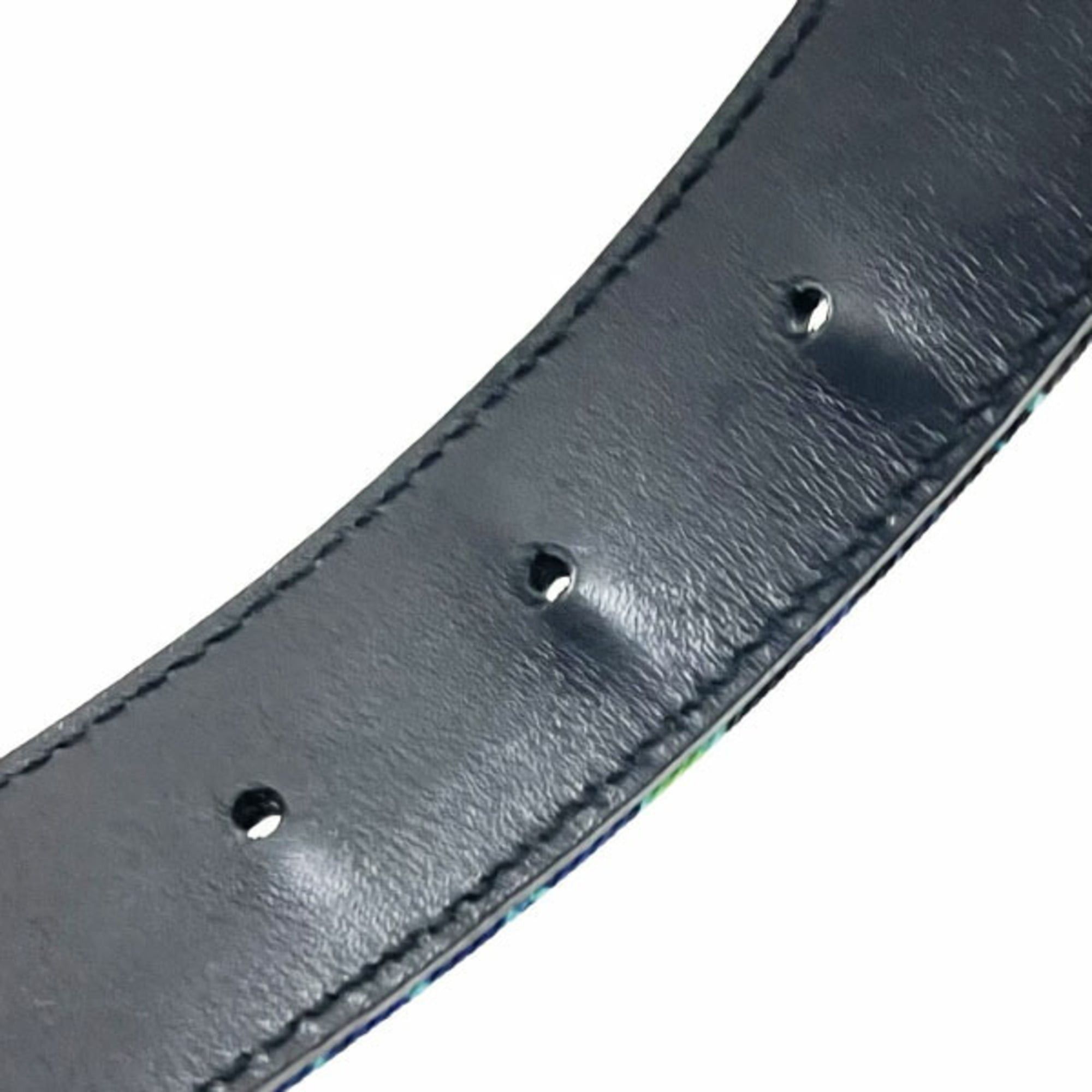 Gucci Gucci G Belt for Women, Nylon Canvas, Leather, Blue, Multicolor, Black, Size 75cm, 036 1766, GUCCI Mark, Buckle, Hardware, HH-16006 Size ONE SIZE - 6 Thumbnail