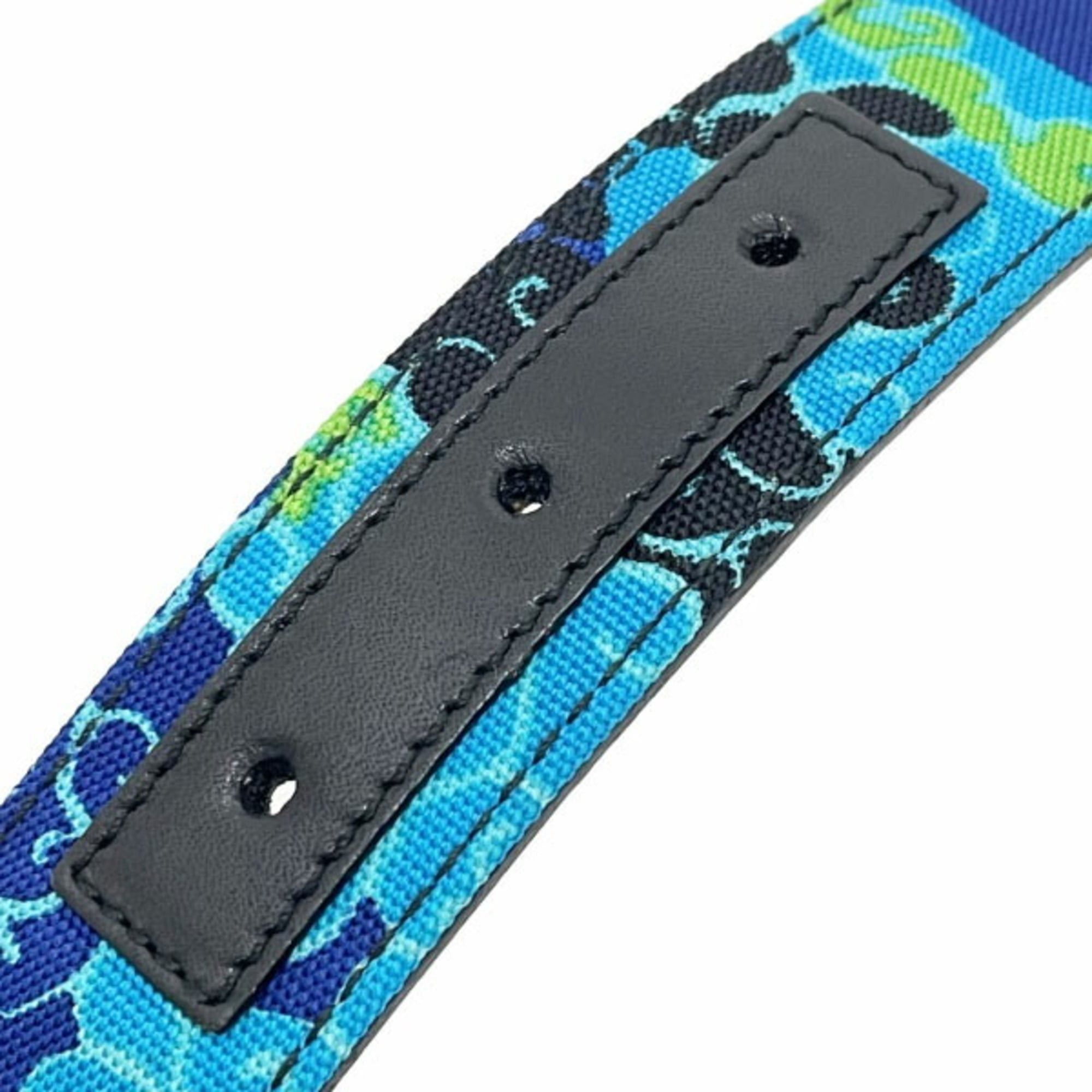 Gucci Gucci G Belt for Women, Nylon Canvas, Leather, Blue, Multicolor, Black, Size 75cm, 036 1766, GUCCI Mark, Buckle, Hardware, HH-16006 Size ONE SIZE - 5 Thumbnail